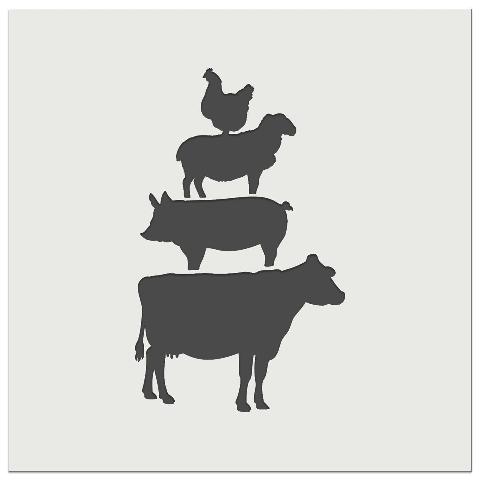 Farm Animal Cookie Stencil Set - Chicken, Sheep, Pig & Cow Design for DIY Baking Crafts (11.5 Inch) | Reusable Wall Art Template for Home Decor & Party Treats