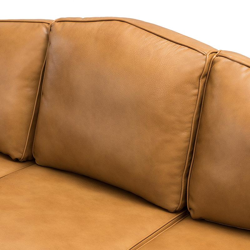 Flavio 81 Genuine Leather Sofa - Premium Full Grain Leather Couch for Living Room, Lounge & Office - Comfortable Modern Sectional Sofa with Sturdy Wood Frame