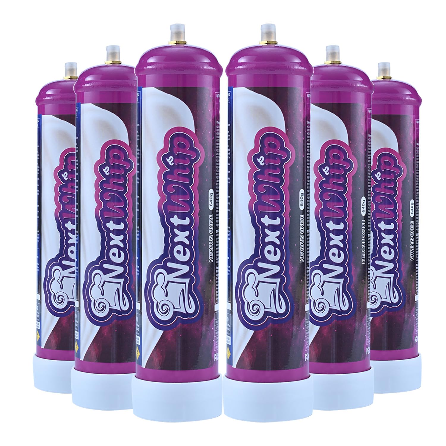 Premium Whipped Cream Charger 640g - Food Grade N2O Cylinder (6 Pack) - Perfect for Desserts, Coffee & Cocktails