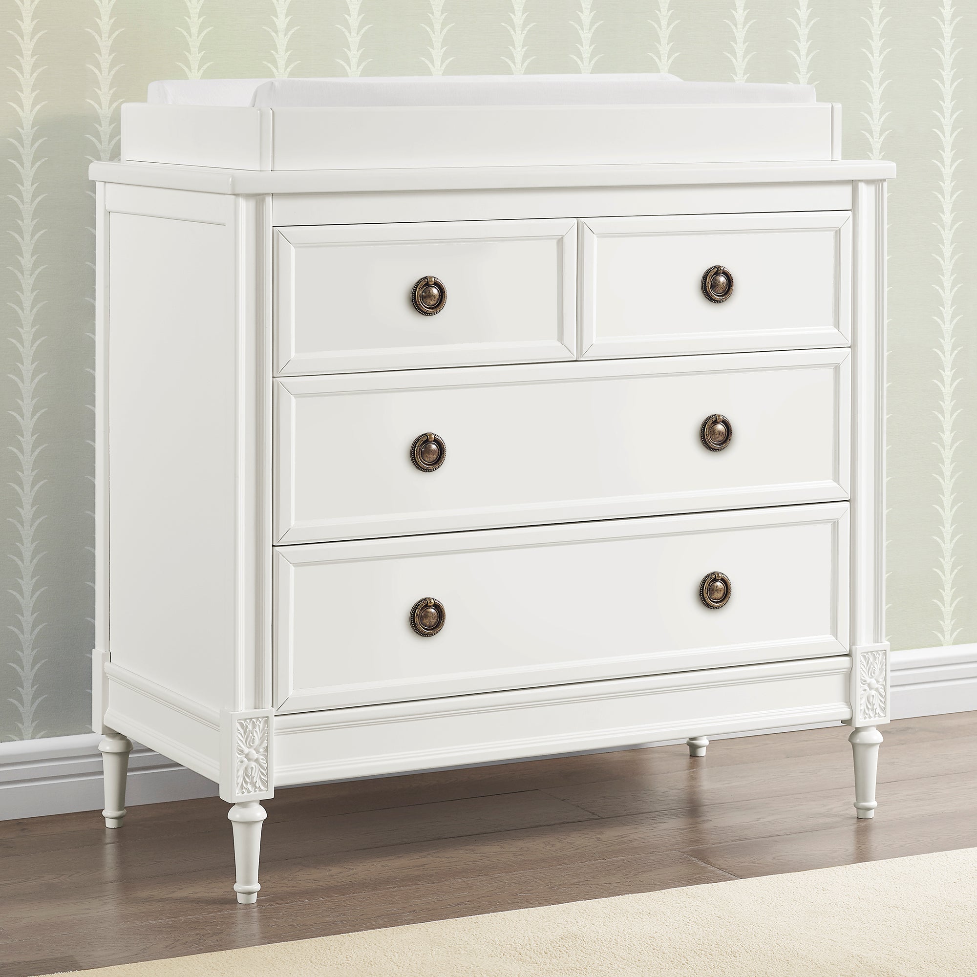 Heritage 4-Drawer Baby Dresser with Changing Table Top & Safety Interlocking Drawers - Perfect for Nursery Organization and Infant Care