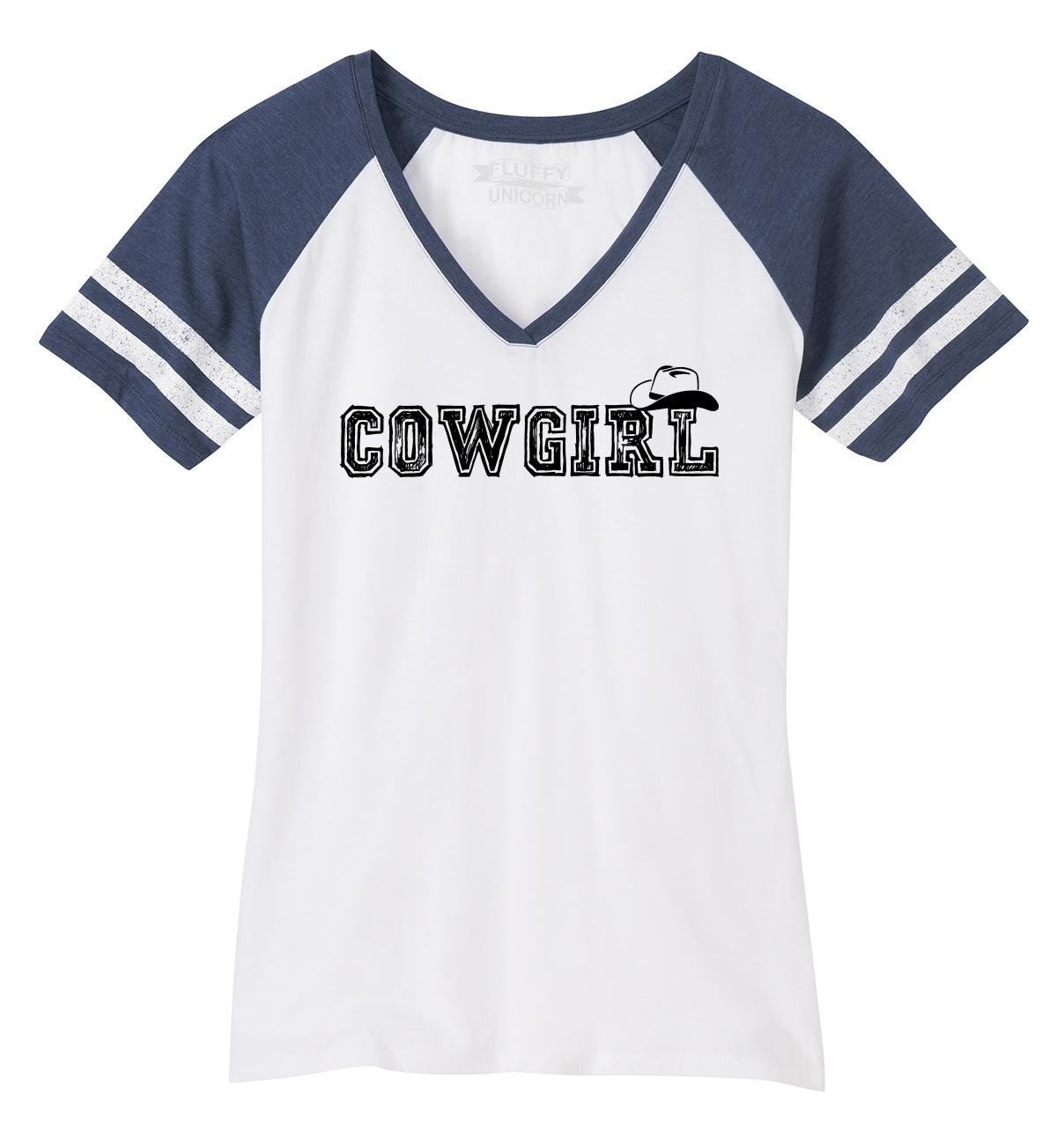 Funny Cowgirl Western V-Neck T-Shirt for Women - Cute Southern Style Tee with Humorous Design - Perfect for Rodeo, Country Concerts & Western Themed Parties
