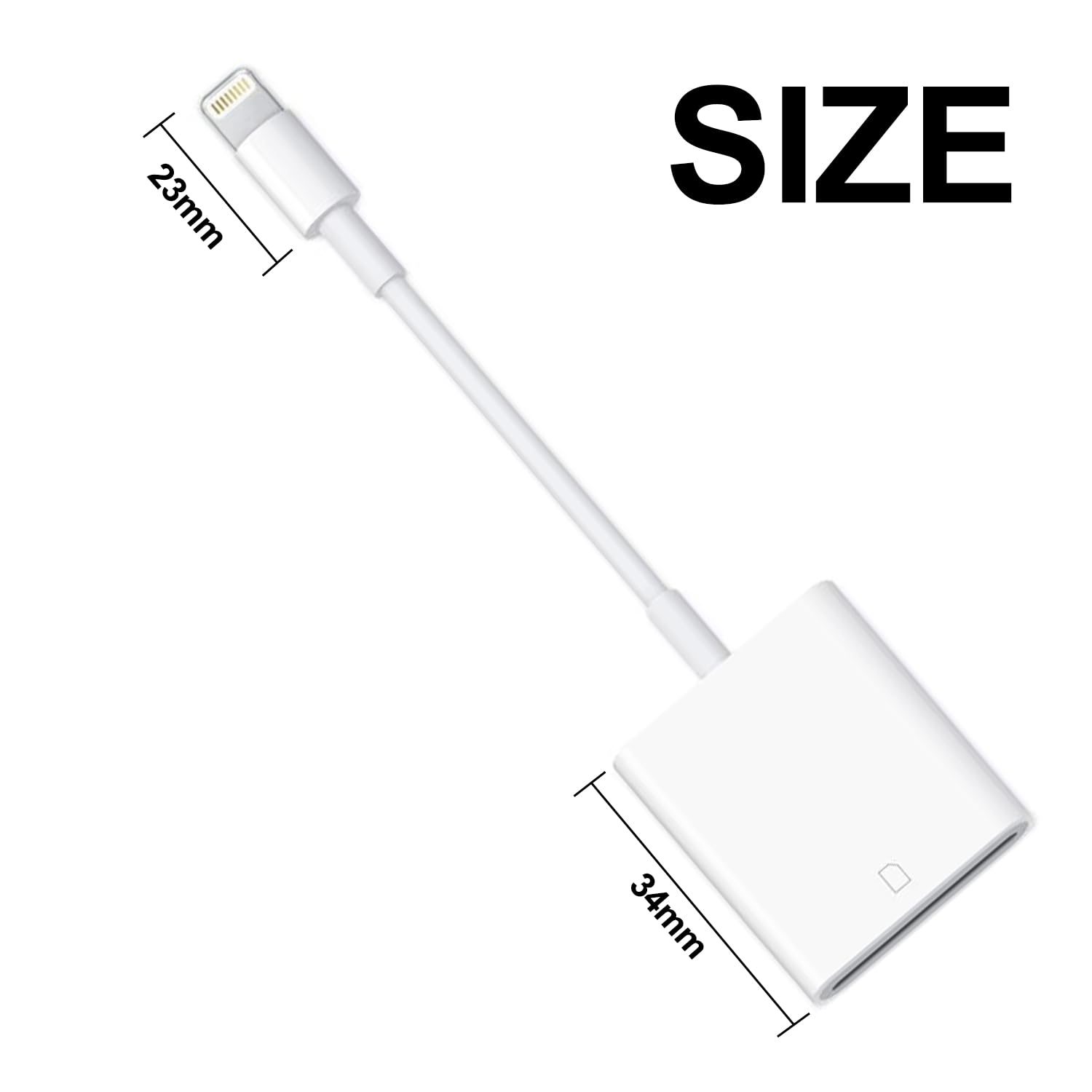 Lightning to SD Card Reader for iPhone & iPad - Memory Card Adapter & Viewer for iPhone 14/13/12/11/X/XS/XR/8/7 & iPad - Plug & Play Camera SD Card Converter - Perfect for Photo Transfer, Travel & Professional Photography