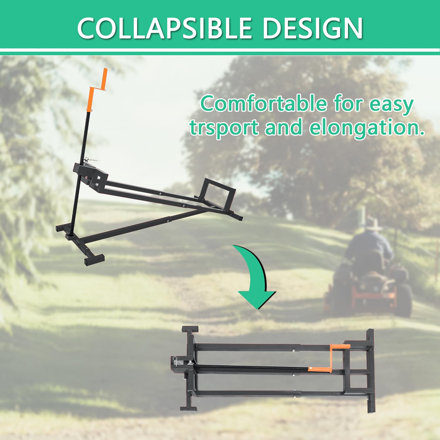 Heavy Duty 882LBS Capacity Lawn Tractor Lift Jack - Riding Mower Maintenance Platform with Manual Handle & Power Tool Extension for Garden Tractors (Gray) - Perfect for DIY Mower Repairs, Tire Changes & Underbody Maintenance