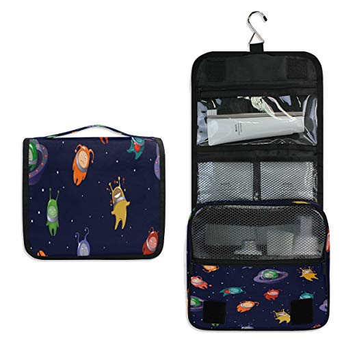Cartoon Cat Space Hanging Toiletry Bag for Travel & Bathroom