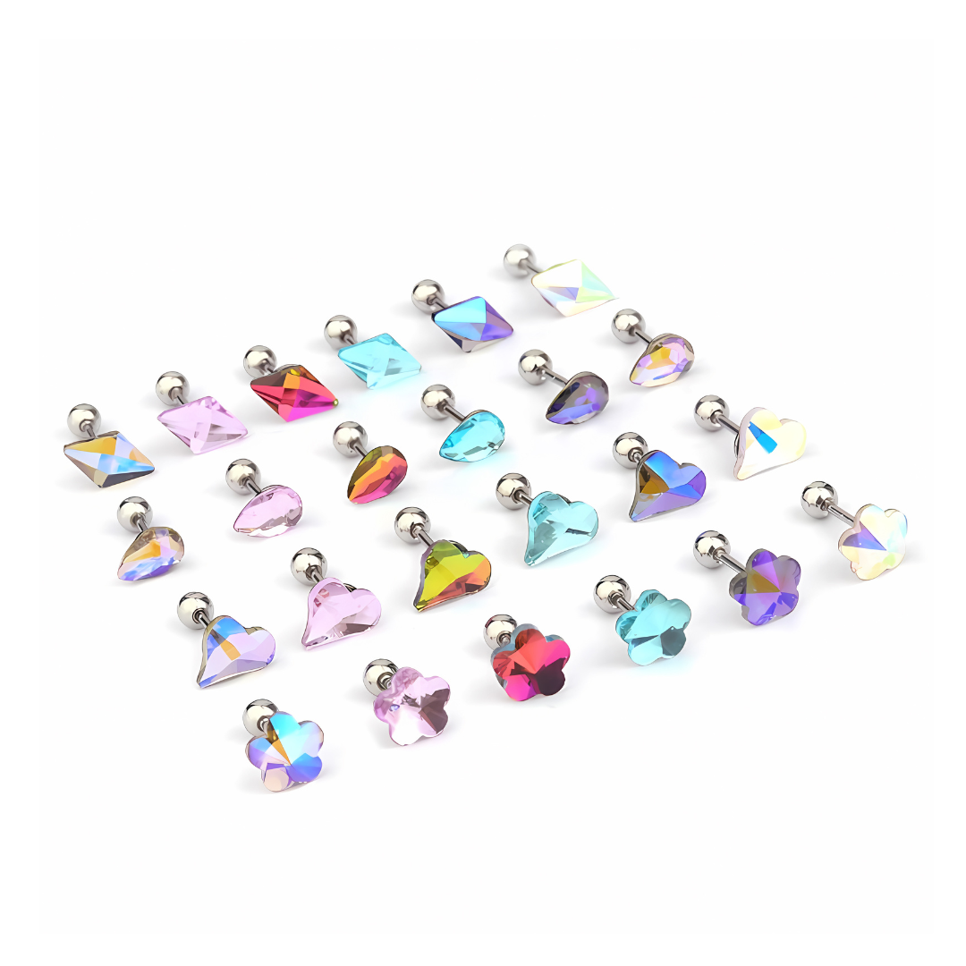 20G Minimalist Rainbow Cartilage Tiny Daith Piercing Jewelry - Dainty & Colorful Earrings for Women | Perfect for Everyday Wear & Special Occasions | HSPJ250