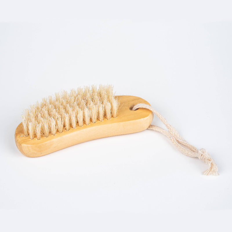 Natural Cedar Wood Nail Brush with Bristles - Exfoliating & Cleaning for Hands & Feet - Perfect for Manicures, Pedicures & Gardening