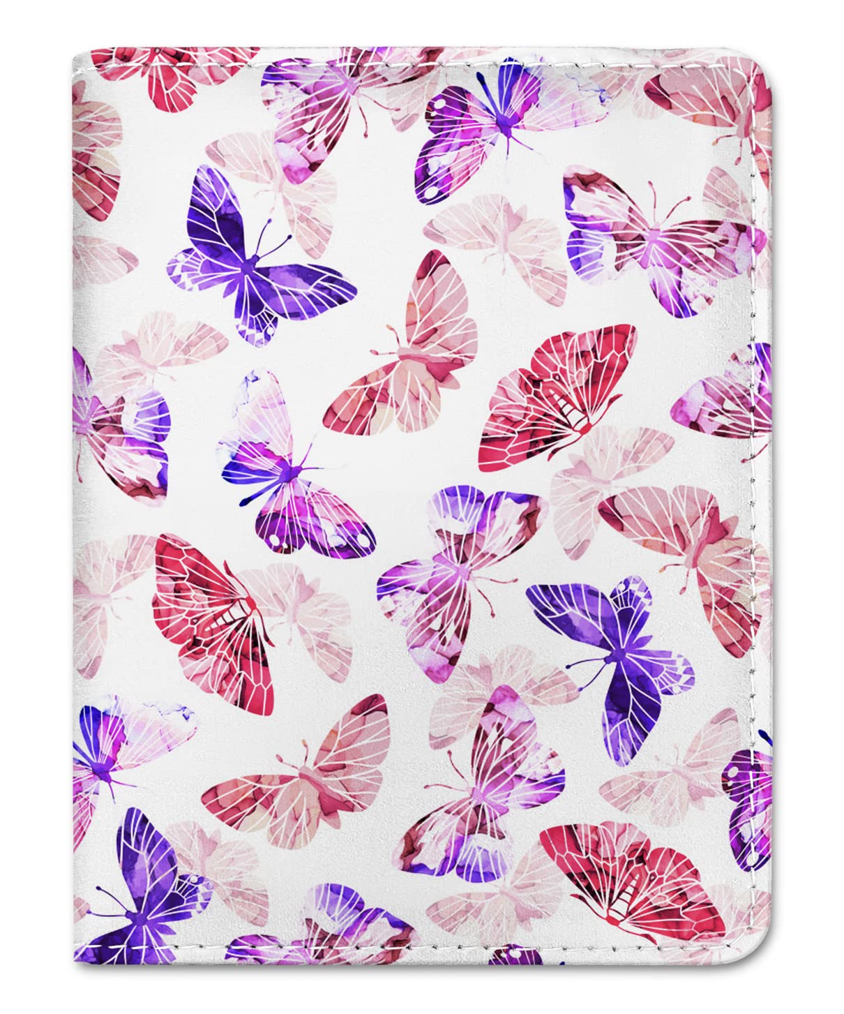 Premium Leather Passport Holder & Vaccine Card Wallet Combo - Butterfly Design Family Travel Organizer with Waterproof Case for Men & Women | Perfect for International Trips, Air Travel, and Document Protection
