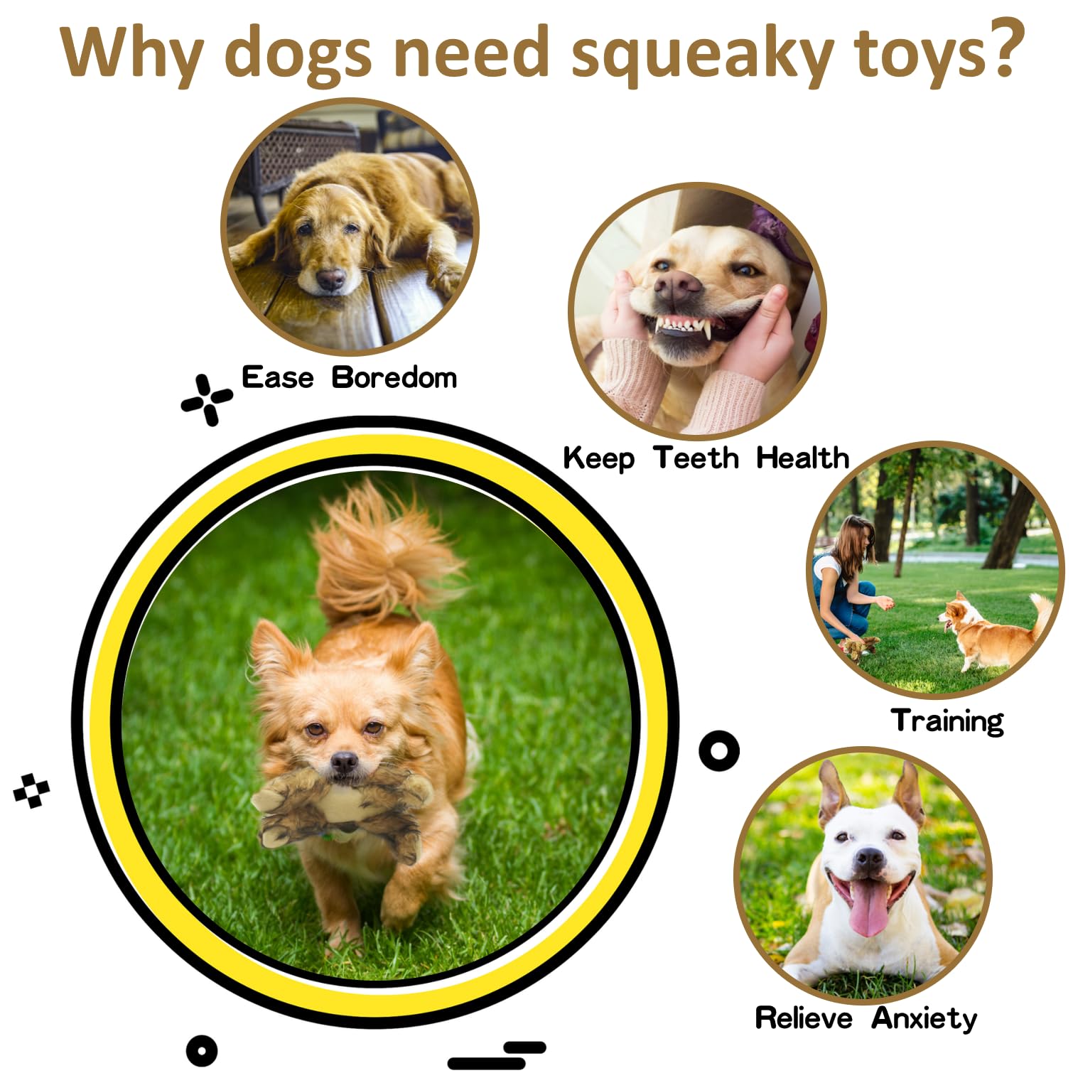 **JKW Plush Squeaky Dog Toys - 8.5 Inch Stuffed Rabbit Chew Toy for Small & Medium Dogs - Perfect for Playtime, Training & Teething Relief**