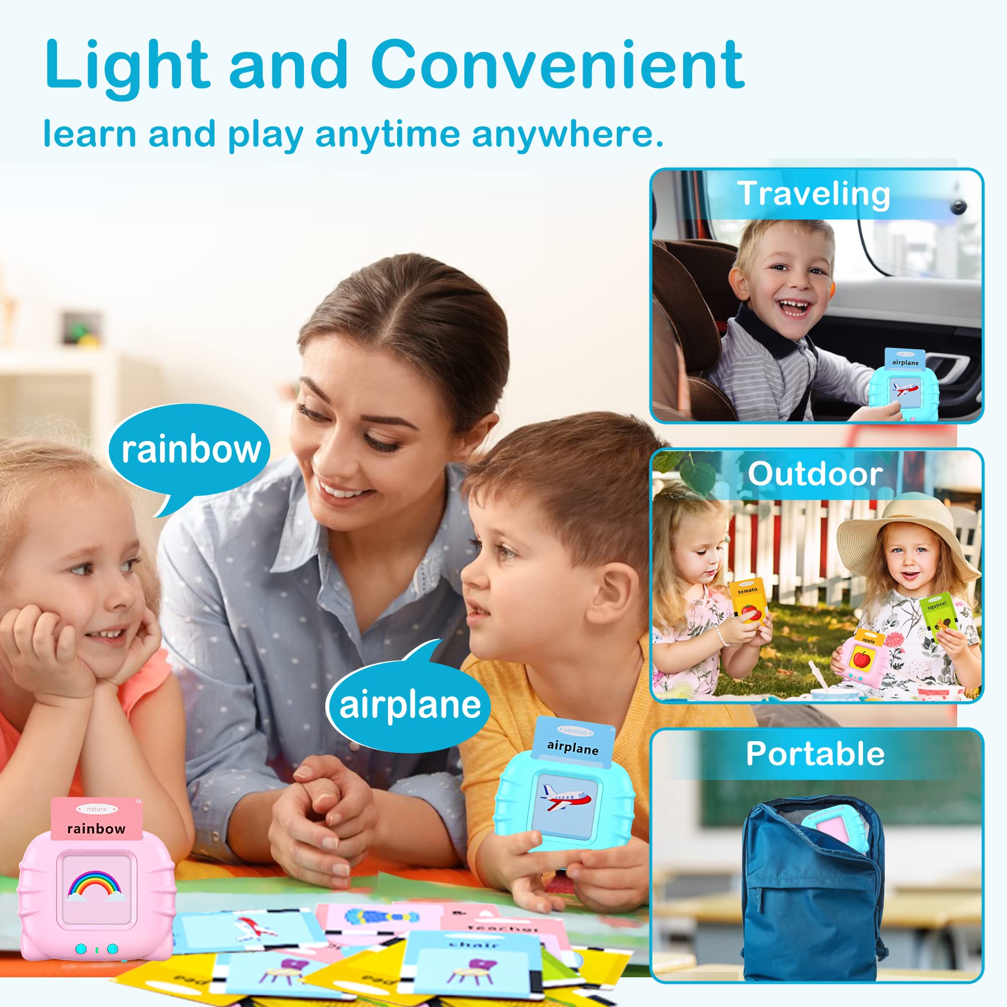 Montessori Sensory Toys for Toddlers 2-6 Years Old - Speech Therapy & Autism Learning Materials with 192 Double-Sided Flash Cards (384 Sides) - ABC, 123 & Sight Words Educational Toys for Boys & Girls - Perfect for Classroom, Homeschool & Special Needs Therapy