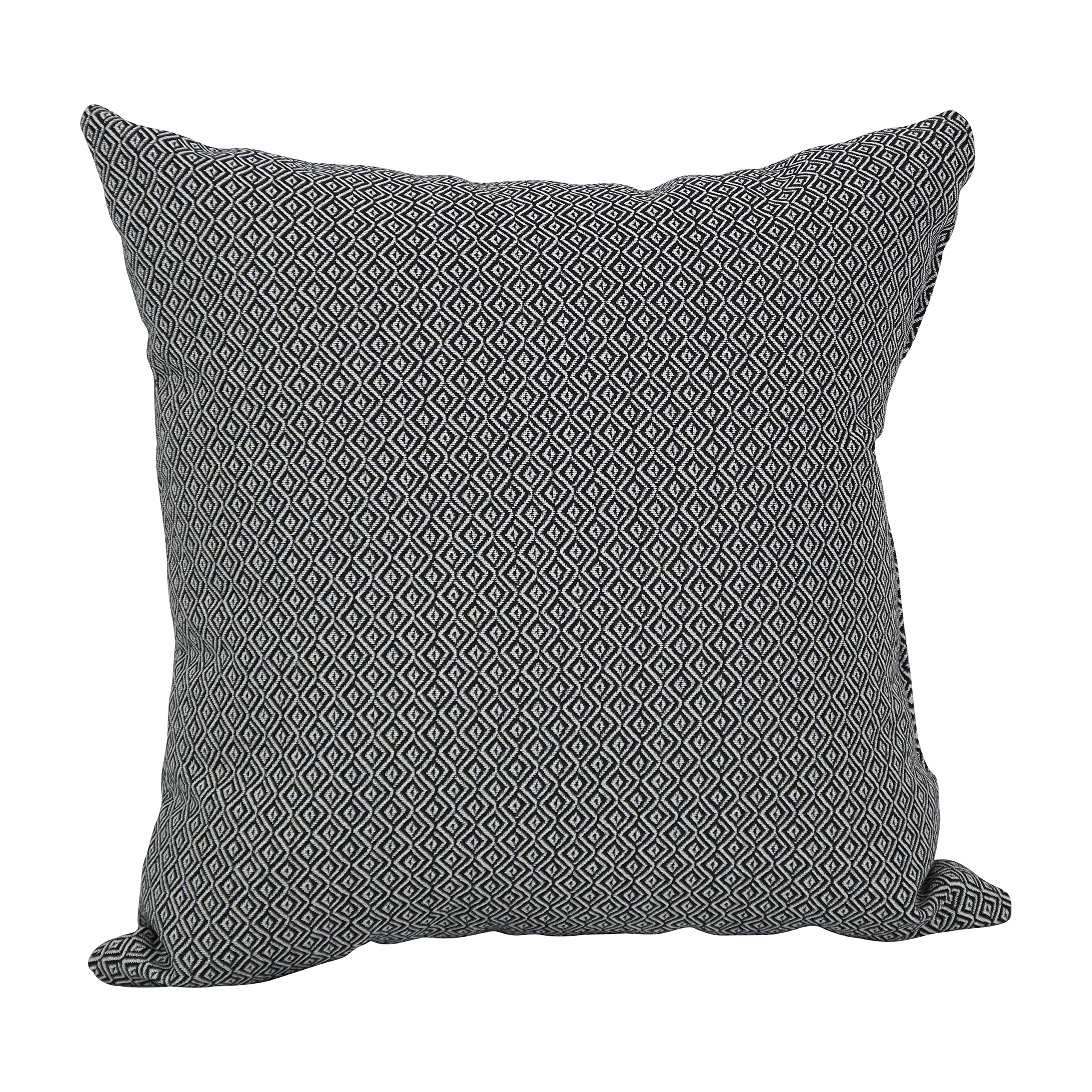 Blazing Needles 17x17 Inch Square Polyester Jacquard Throw Pillows - Set of 4 Hazeltsb Domino Pattern Decorative Cushions for Sofa, Bed & Living Room