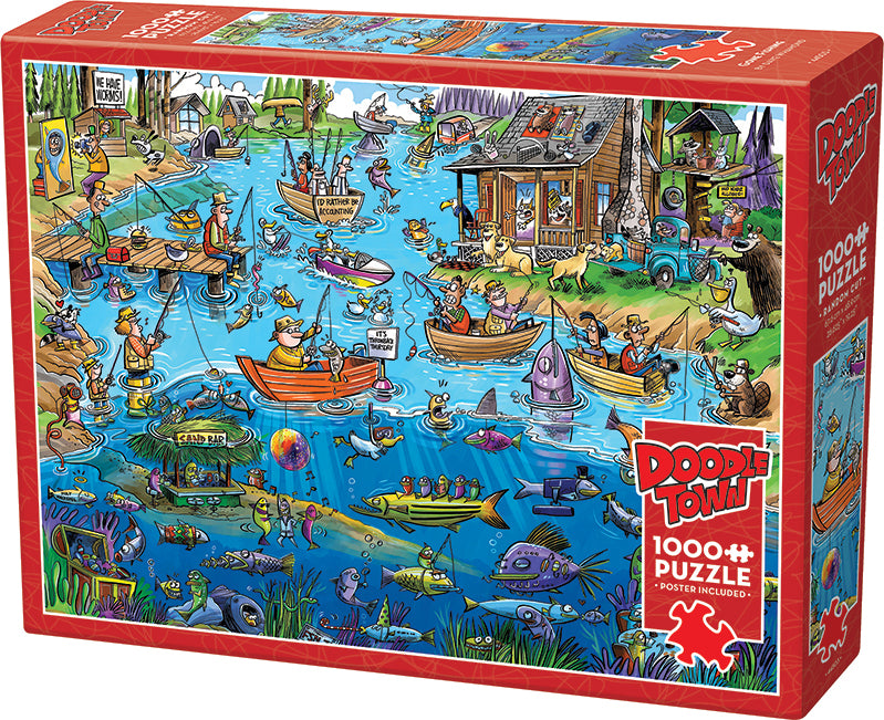DoodleTown: Gone Fishing - Fun & Educational Kids' Fishing Game for Family Game Night | Perfect for Indoor & Outdoor Play