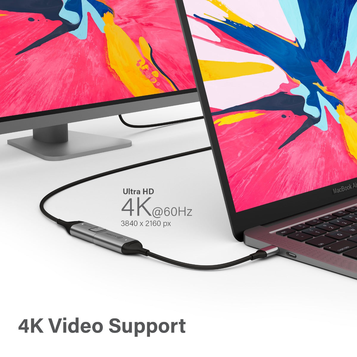 Ultra Slim 15cm USB C to DisplayPort Adapter - 4K 60Hz Support - Compatible with MacBook, Dell, HP, Lenovo for Home Office & Gaming Monitors