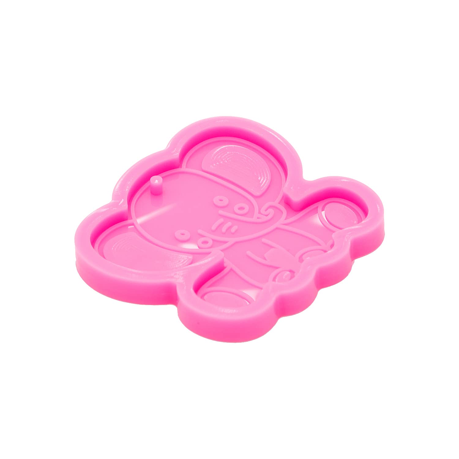 Shiny Glossy Cute Cartoon Elephant Keychain Mold - DIY Silicone Molds for Epoxy Resin Jewelry Making, Polymer Clay Keychains & Pendant Crafts - Perfect for Custom Keychains, DIY Gifts & Handmade Jewelry Accessories