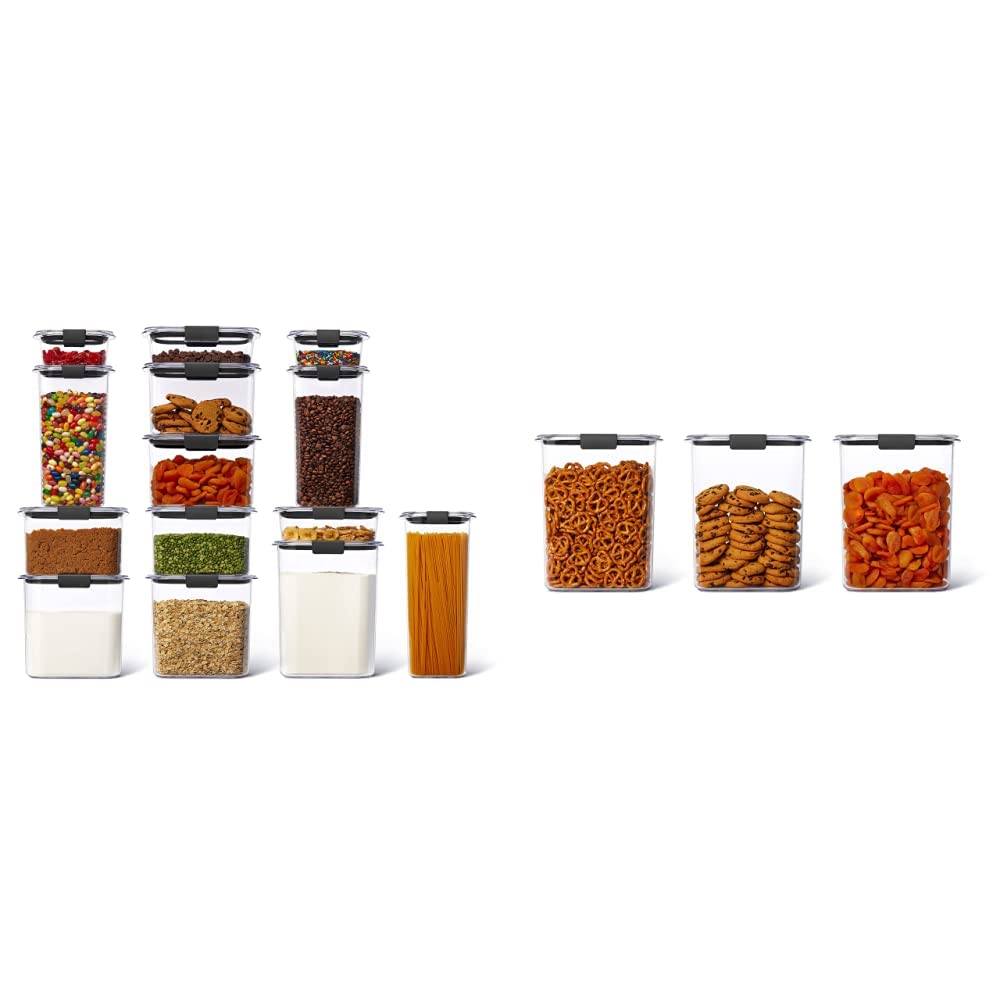 Rubbermaid Brilliance 14-Piece BPA-Free Plastic Food Storage Container Set with Lids (28 Total) - Airtight, Dishwasher Safe for Meal Prep, Leftovers & Pantry Organization