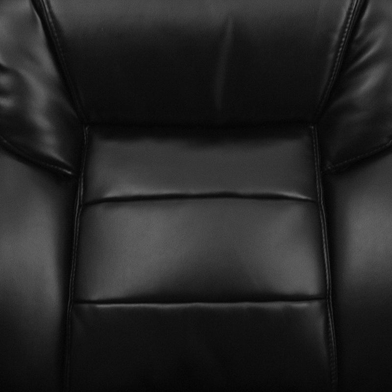 Premium FLASH Isla Black Leather Executive Office Chair - Ergonomic Lumbar Support & Sled Base - Perfect for Reception Areas, Conference Rooms & Home Offices