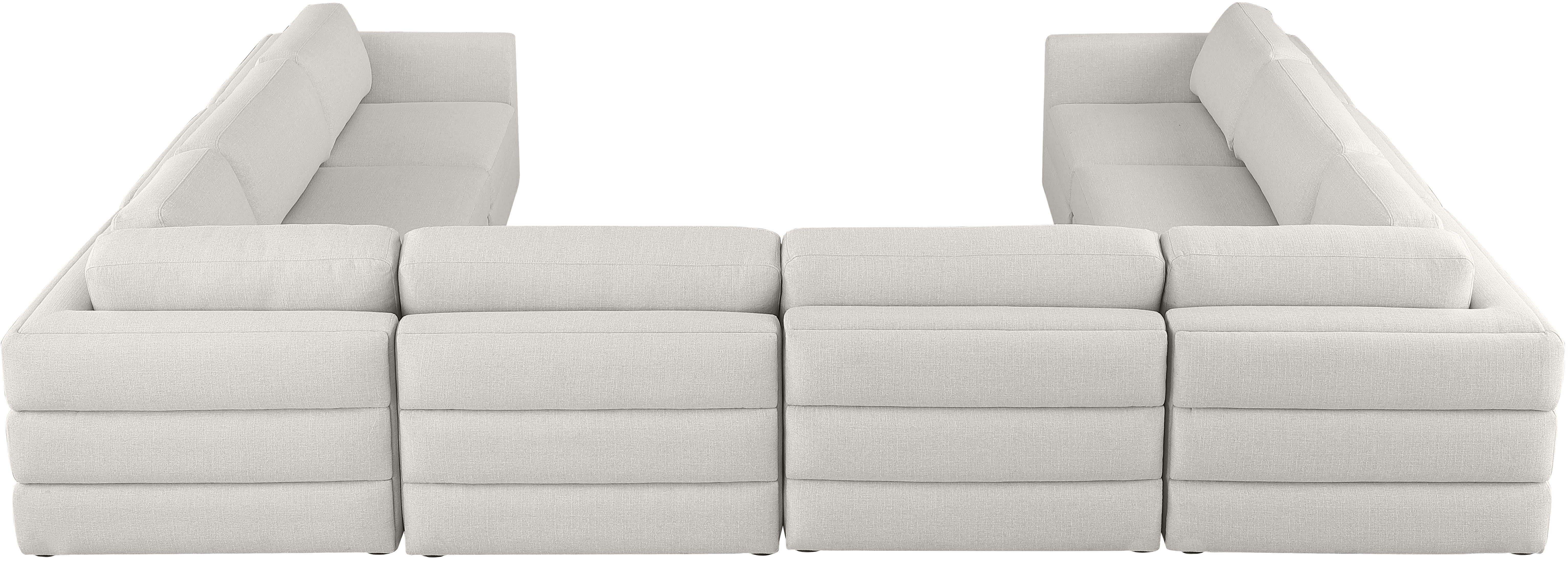 Beckham Durable Linen Textured Fabric Modular Sectional Sofa - Modern Living Room Furniture for Small Spaces & Apartments