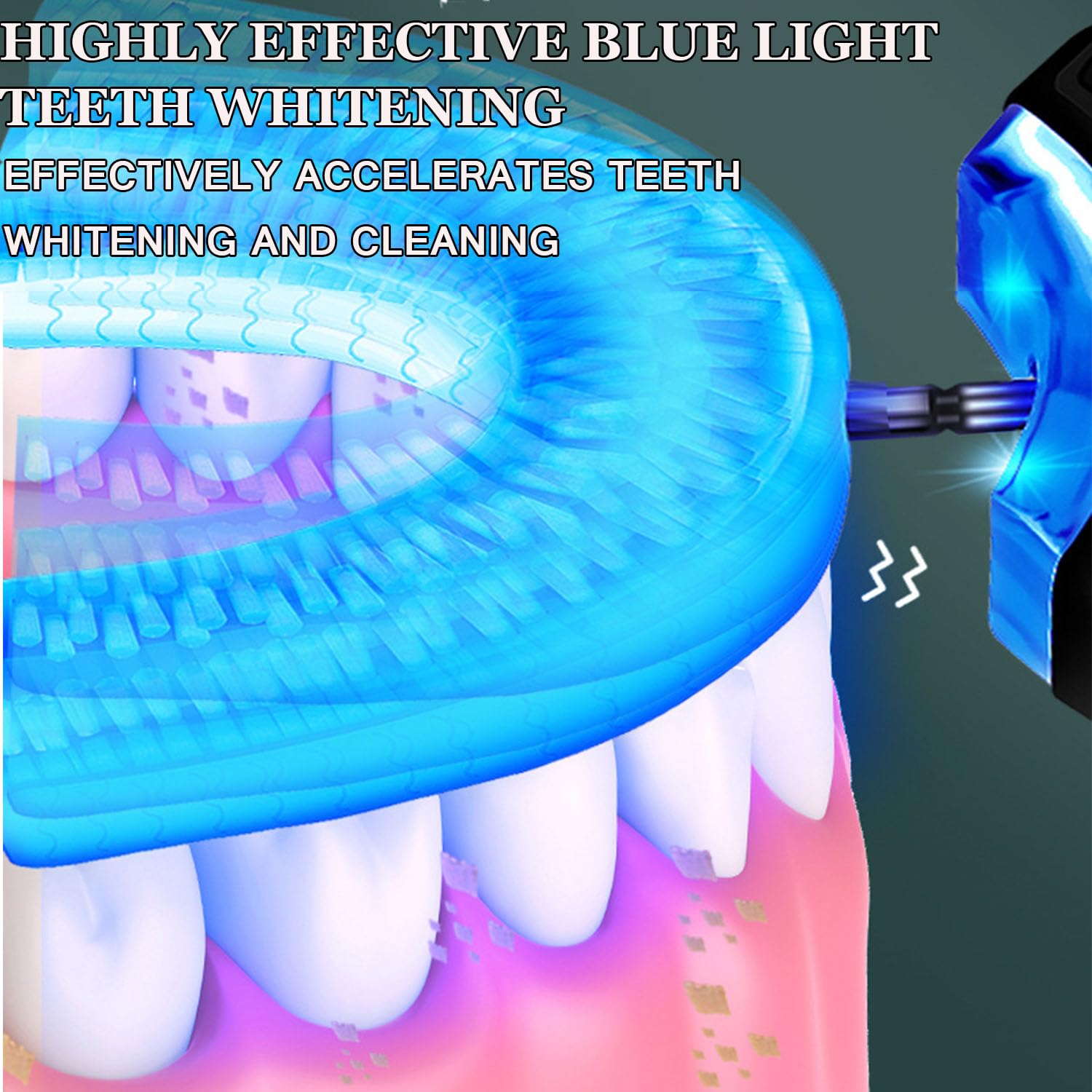 Orbicare 360° Ultrasonic Toothbrush - 2-in-1 U-Shaped Electric Toothbrush with Soft Bristles for Deep Cleaning & Teeth Whitening - 3 Power Modes for Oral Health Care - Perfect for Travel, Home & Daily Dental Hygiene (3 Pack, Black, 4 Inch)