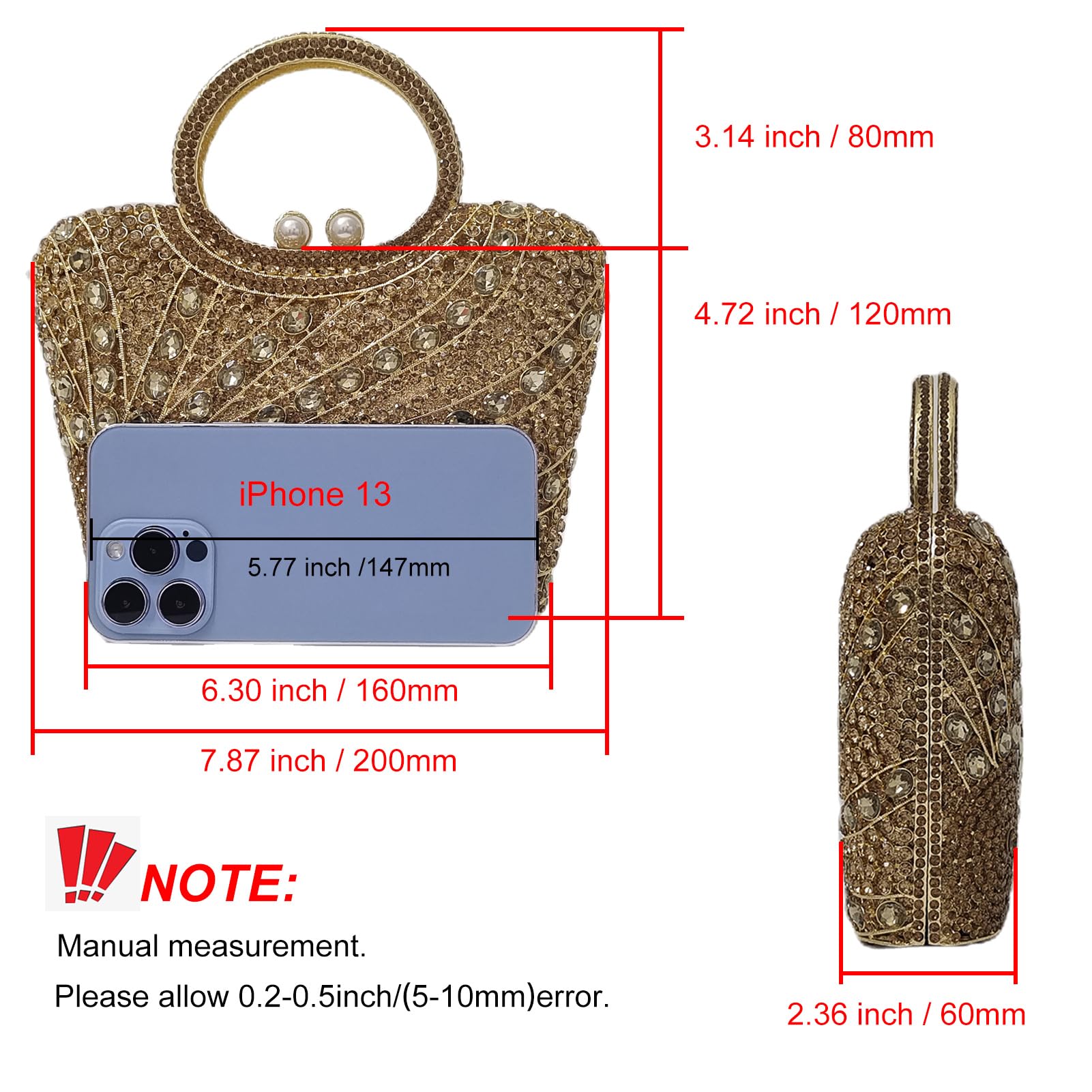 Elegant Crystal Basket Clutch for Women - Rhinestone Evening Bag for Wedding, Formal Party & Banquet | Perfect for Prom, Bridal Shower & Special Occasions
