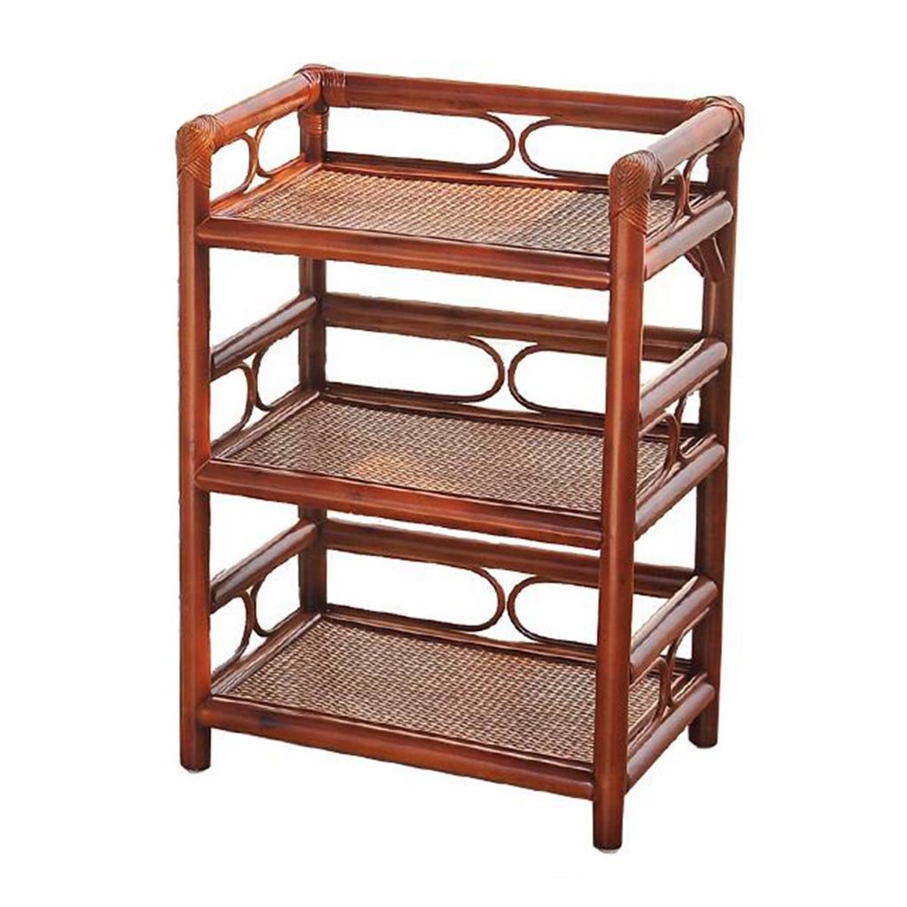 XEWNEG 5-Tier Solid Wood Rattan Storage Shelf - Multifunctional Shoe Rack & Home Organizer (45x31x65cm, Orange) - Perfect for Entryway, Bedroom, Closet & Living Room Storage Solutions