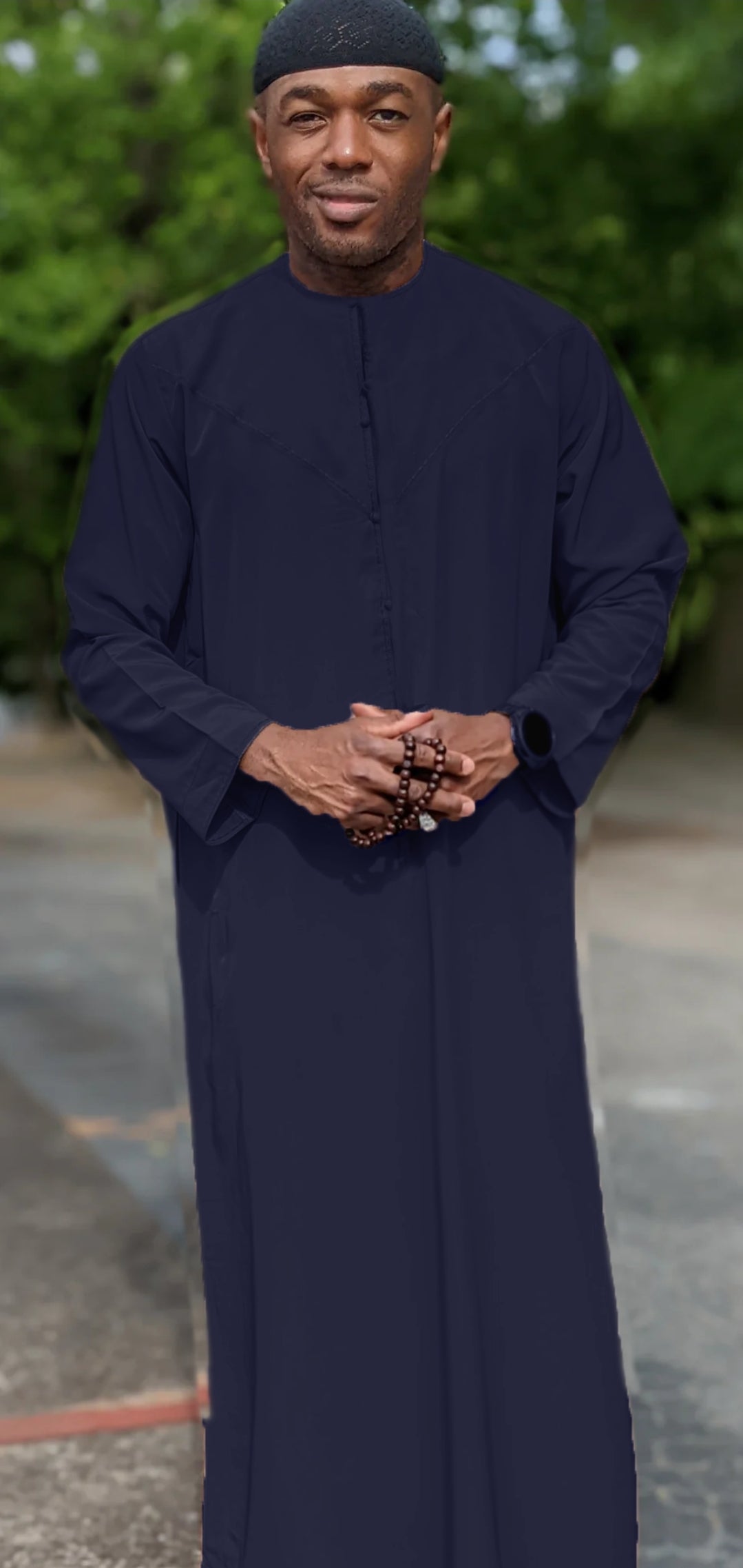 Borno Navy Blue African Kaftan for Men - Long Sleeve Dashiki Shirt with Senegalese Design DPKM875 | Perfect for Cultural Events, Weddings & Special Occasions