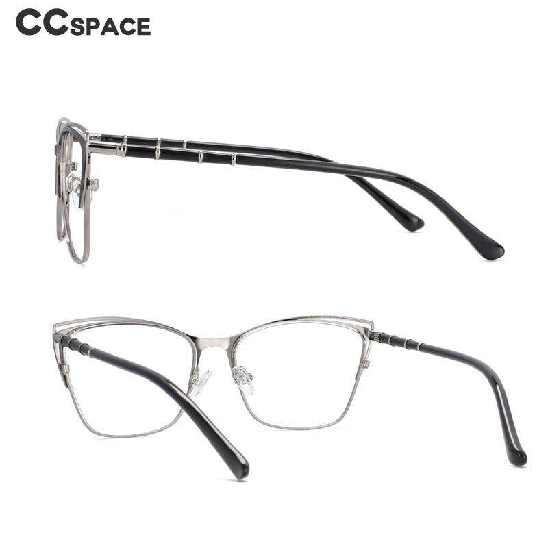 CCspace Unisex Full Rim Square Alloy Frame Eyeglasses 53869 - Stylish Reading & Fashion Glasses for Men & Women - Perfect for Office, Driving, and Daily Wear