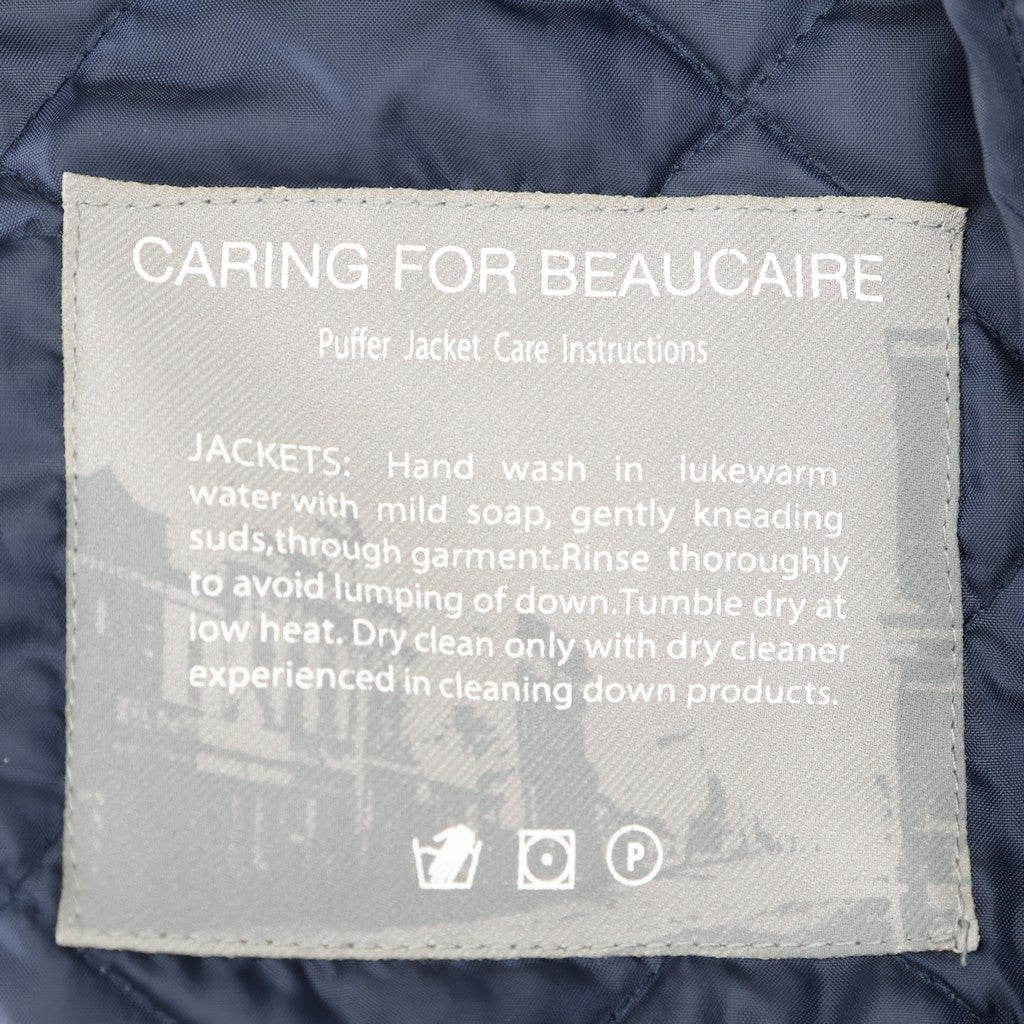 BEAUCAIRE James Quilted Jacket for Men - Navy Blue Lightweight Puffer Coat, Winter Warm Quilted Outerwear for Casual Wear, Outdoor Activities & Travel
