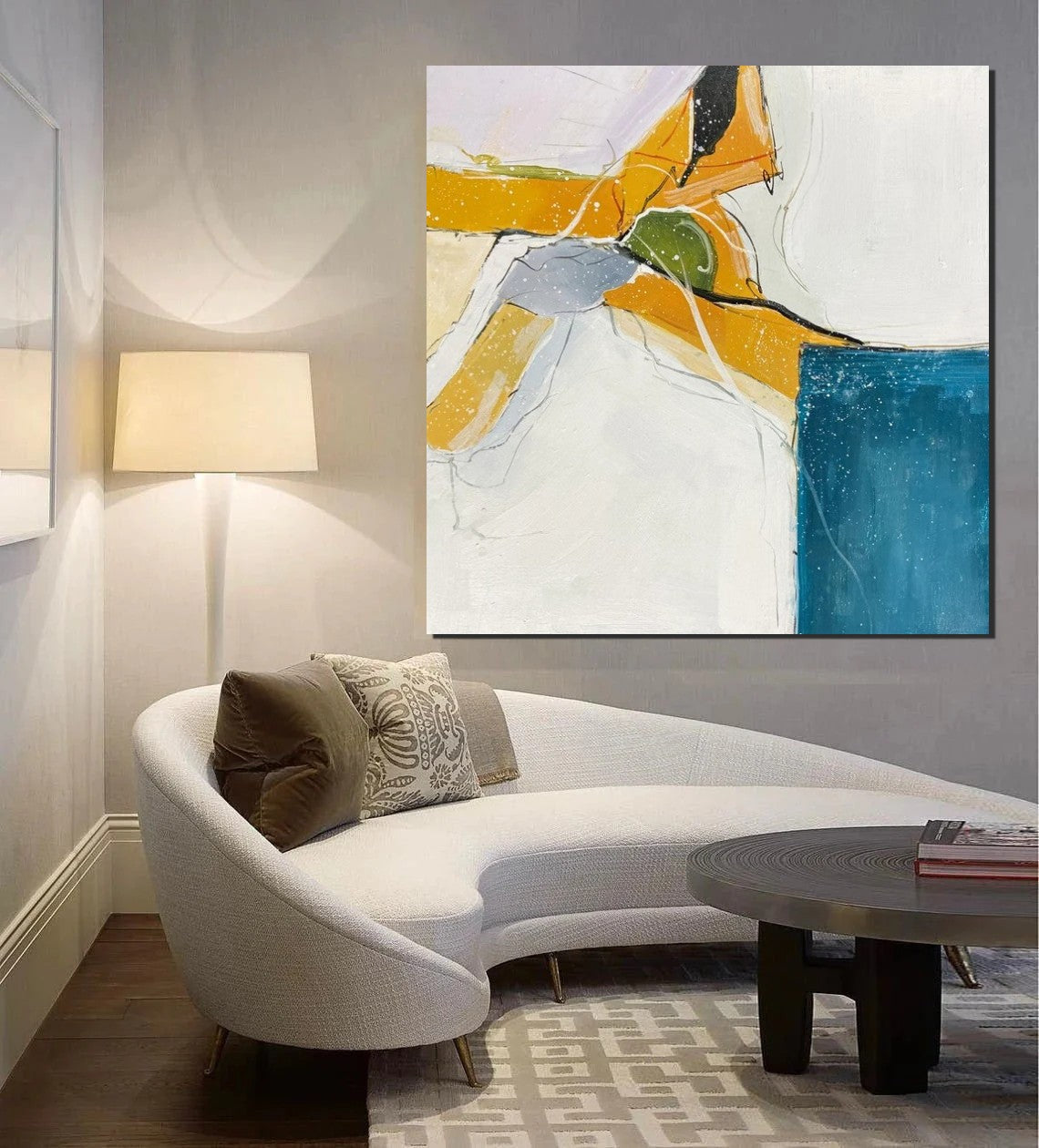 Modern Abstract Acrylic Wall Art Paintings for Bedroom & Living Room Decor - Large Contemporary Simple Canvas Artwork - Perfect for Home, Office & Gift Giving