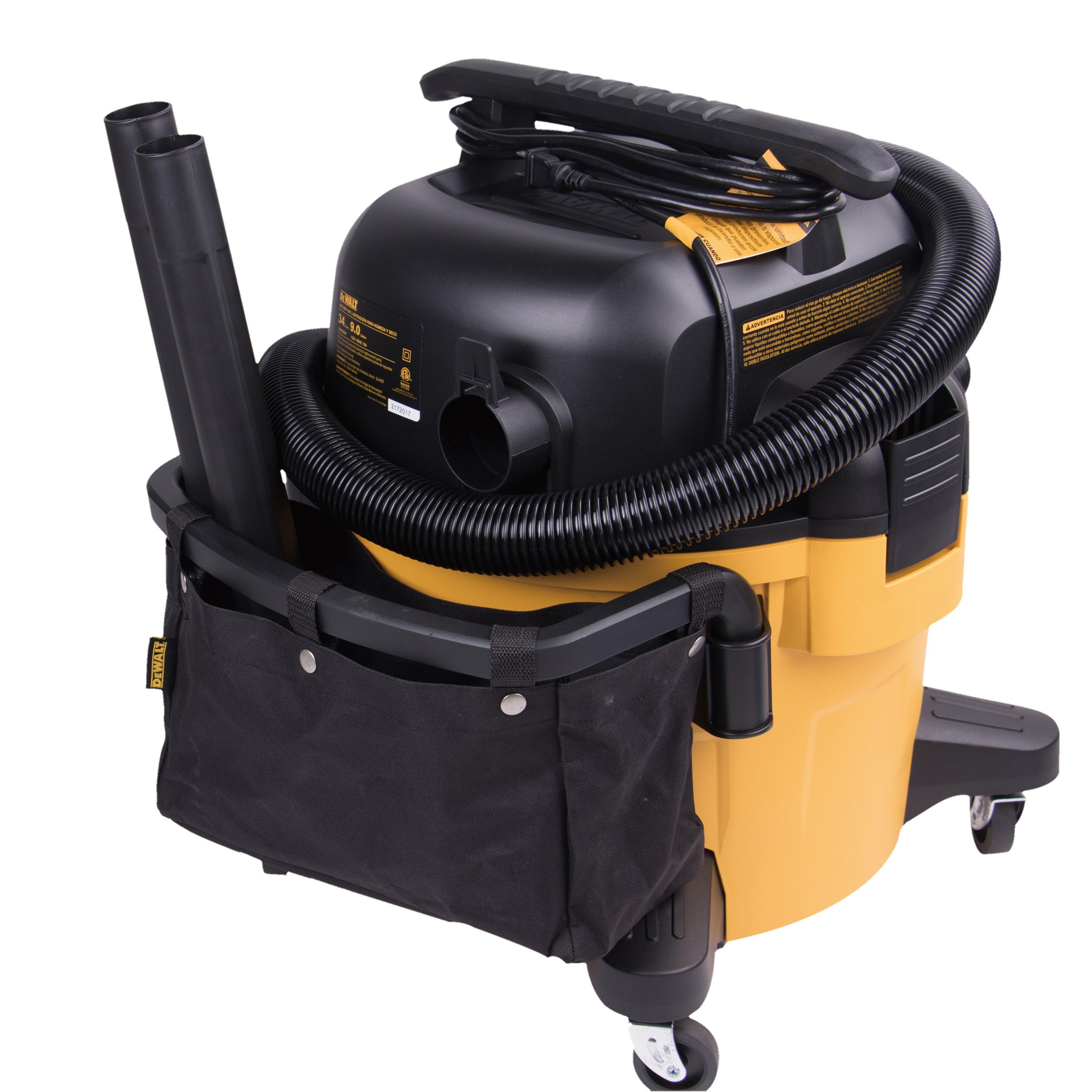 DEWALT 9 Gallon Poly Wet Dry Vacuum Cleaner - Heavy Duty Shop Vac for Garage, Workshop, and Home Cleaning (Model DXV09P)