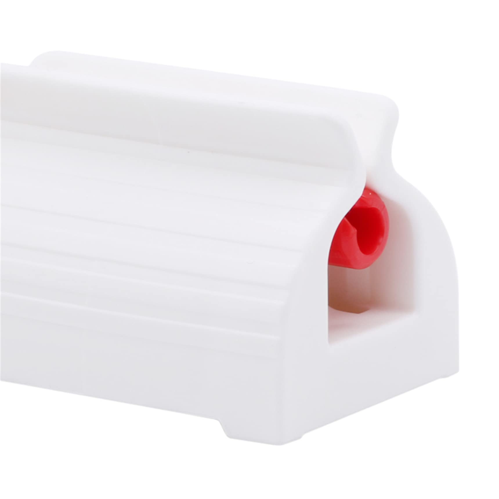 Rotating Toothpaste Squeezer & Holder - Space-Saving Bathroom Organizer with 360° Rolling Tube Design (Red) - Perfect for Small Spaces, RVs, and Travel