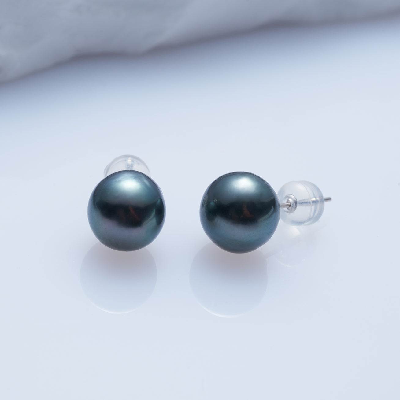 18K Gold Tahitian Baroque Pearl Stud Earrings - AAA Grade Natural Black Pearls for Women | Luxury Jewelry Gift for Anniversary, Wedding & Special Occasions