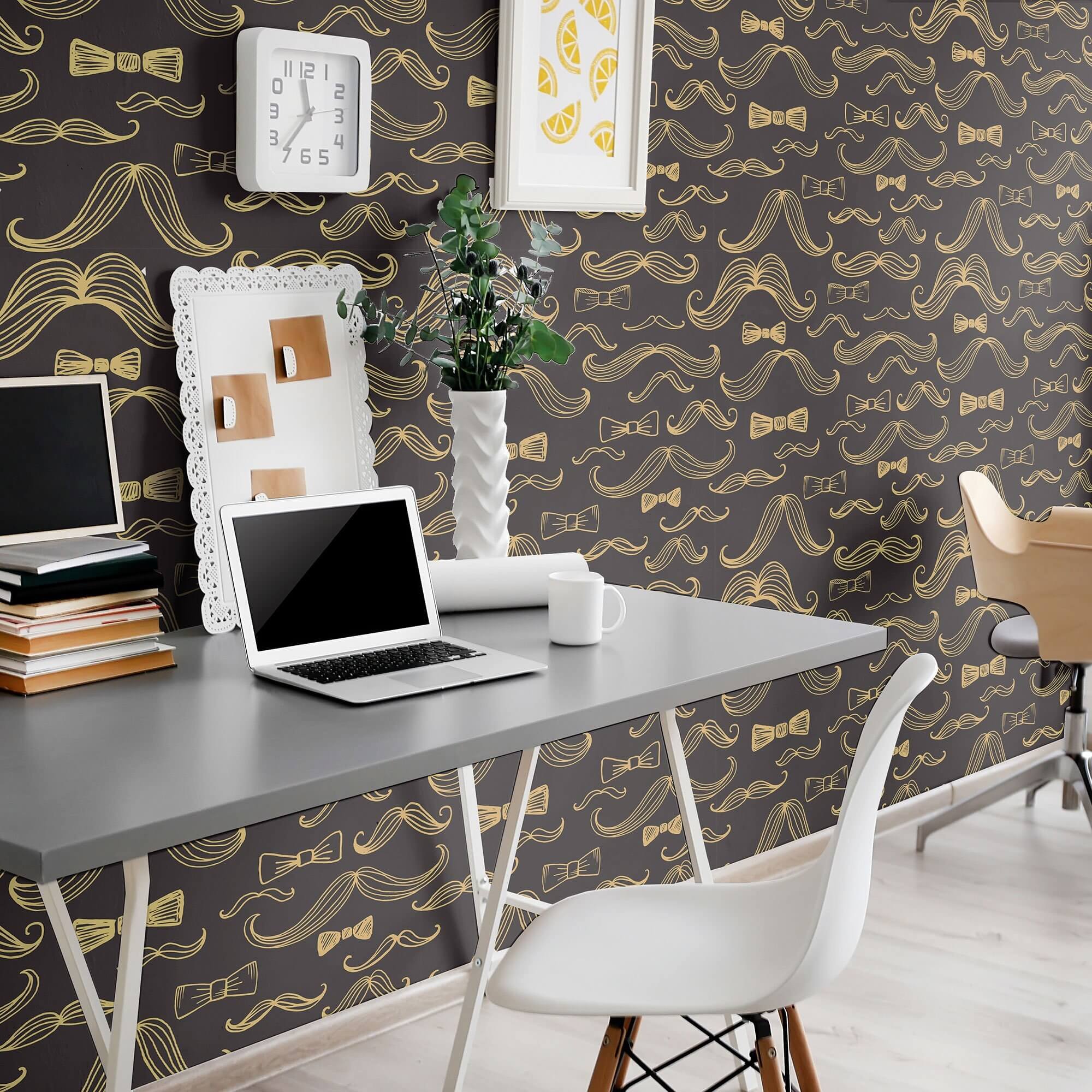 Yellow Fashion Themed Peel and Stick Removable Wallpaper - Self-Adhesive Decorative Wall Covering for Bedroom, Living Room & Office Decor