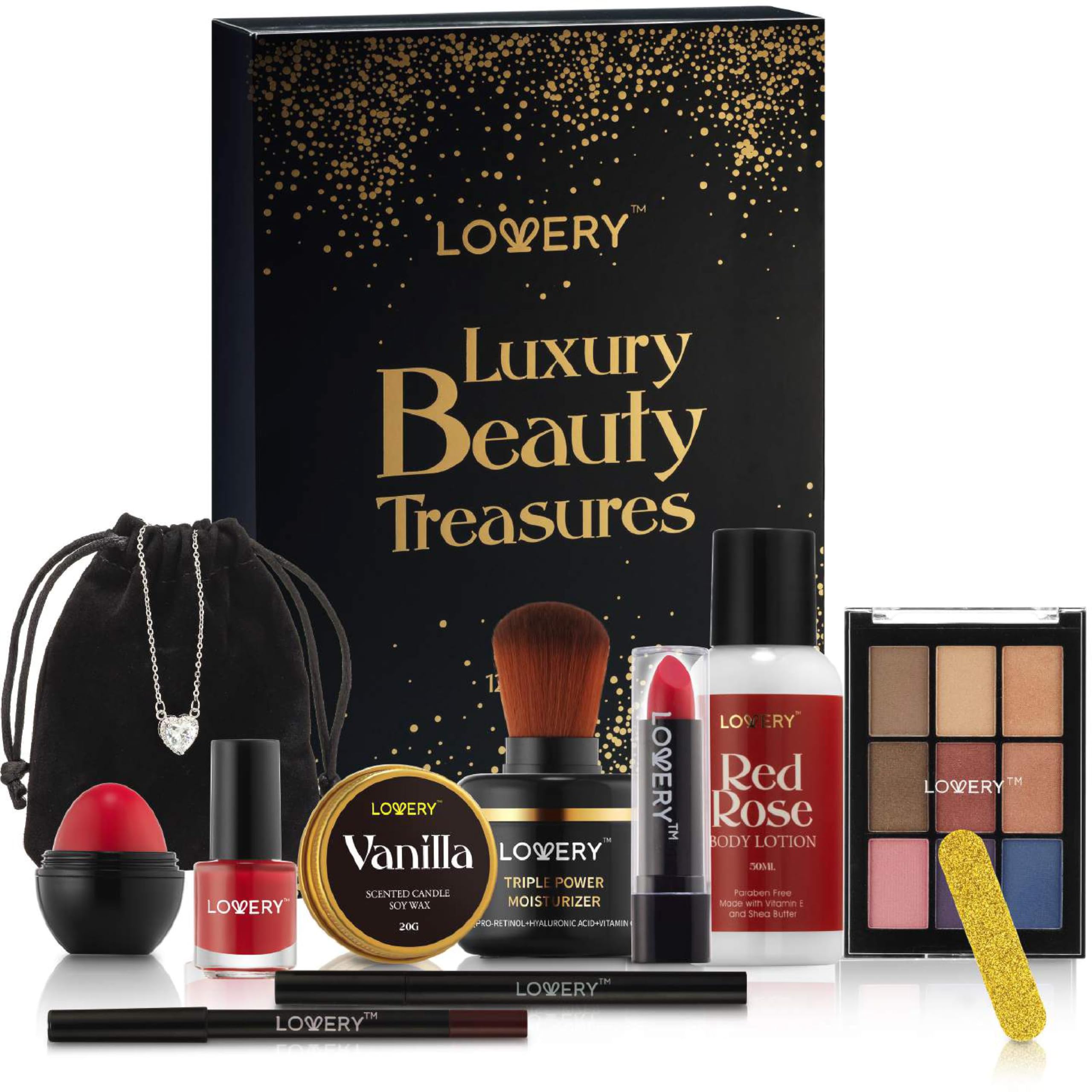 12-Day Beauty Gift Set for Women - Skincare & Makeup Birthday Gift Box with Surprises | Perfect for Her Birthday, Anniversary, Valentine's Day & Special Occasions