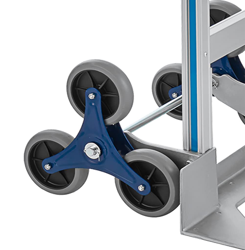 Heavy Duty 550 LBS Aluminum Stair Climbing Hand Truck - 60 Inch Hand Cart Dolly for Moving Appliances, Furniture & Heavy Loads Up Stairs - Warehouse & Home Use