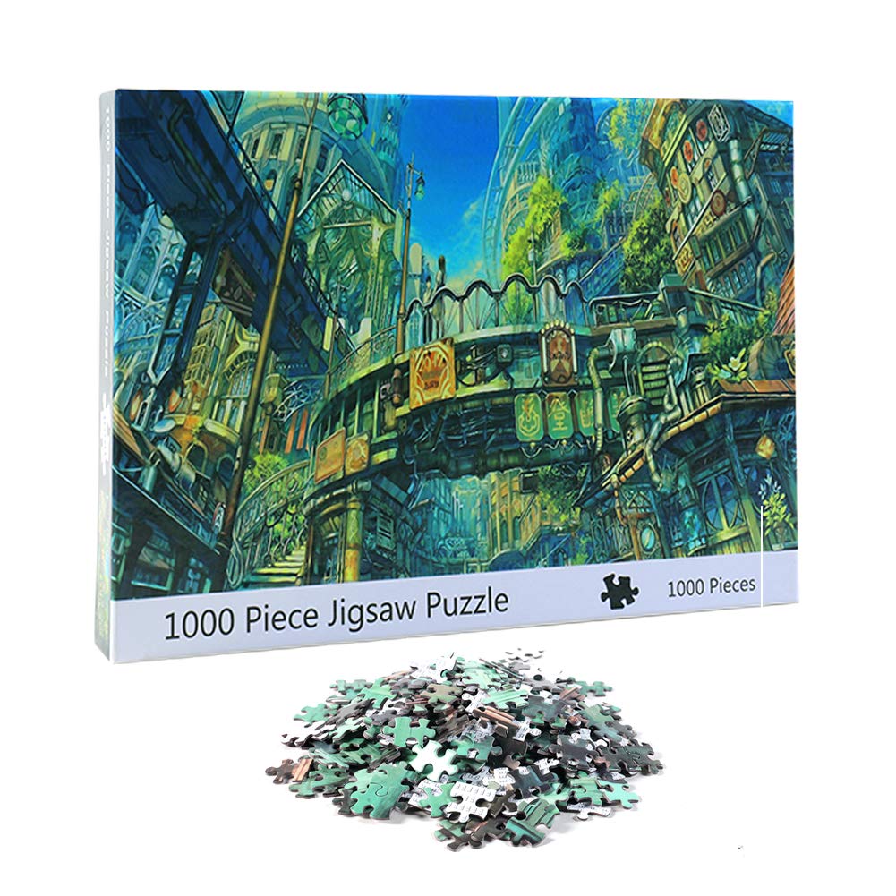 1000 Piece Jigsaw Puzzle for Adults - Stunning Future City Landscape Art (20x28 Inch) | Perfect Fit Pieces for Family Game Night & Home Wall Decor | Challenging Puzzle for Stress Relief & Brain Training