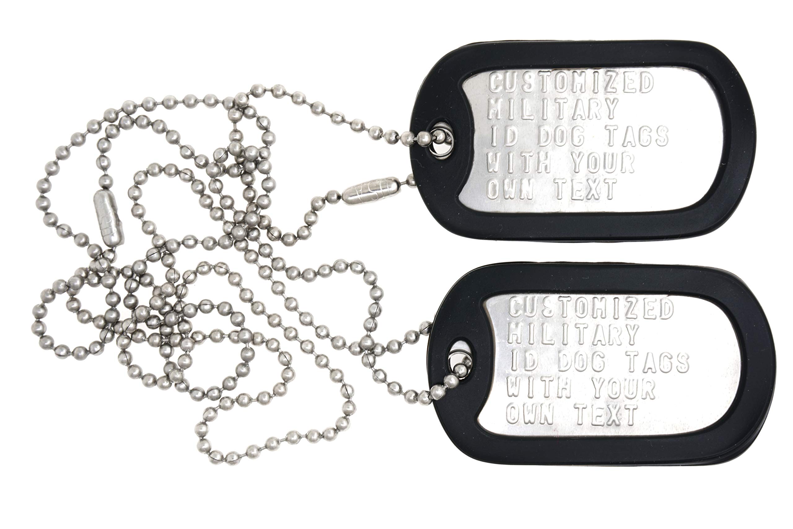 Custom Embossed Genuine U.S. Military Spec Army Navy Marines Air Force Dog Tags - Perfect for Military Personnel, Veterans, and Collectors