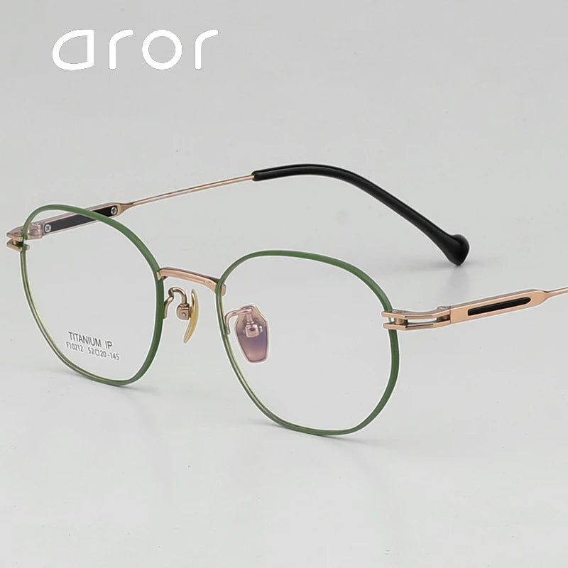 Aror Unisex Full Rim Polygon Square Titanium Eyeglasses 10212 - Lightweight Durable Frame for Men & Women - Perfect for Office, Reading & Fashion Accessories