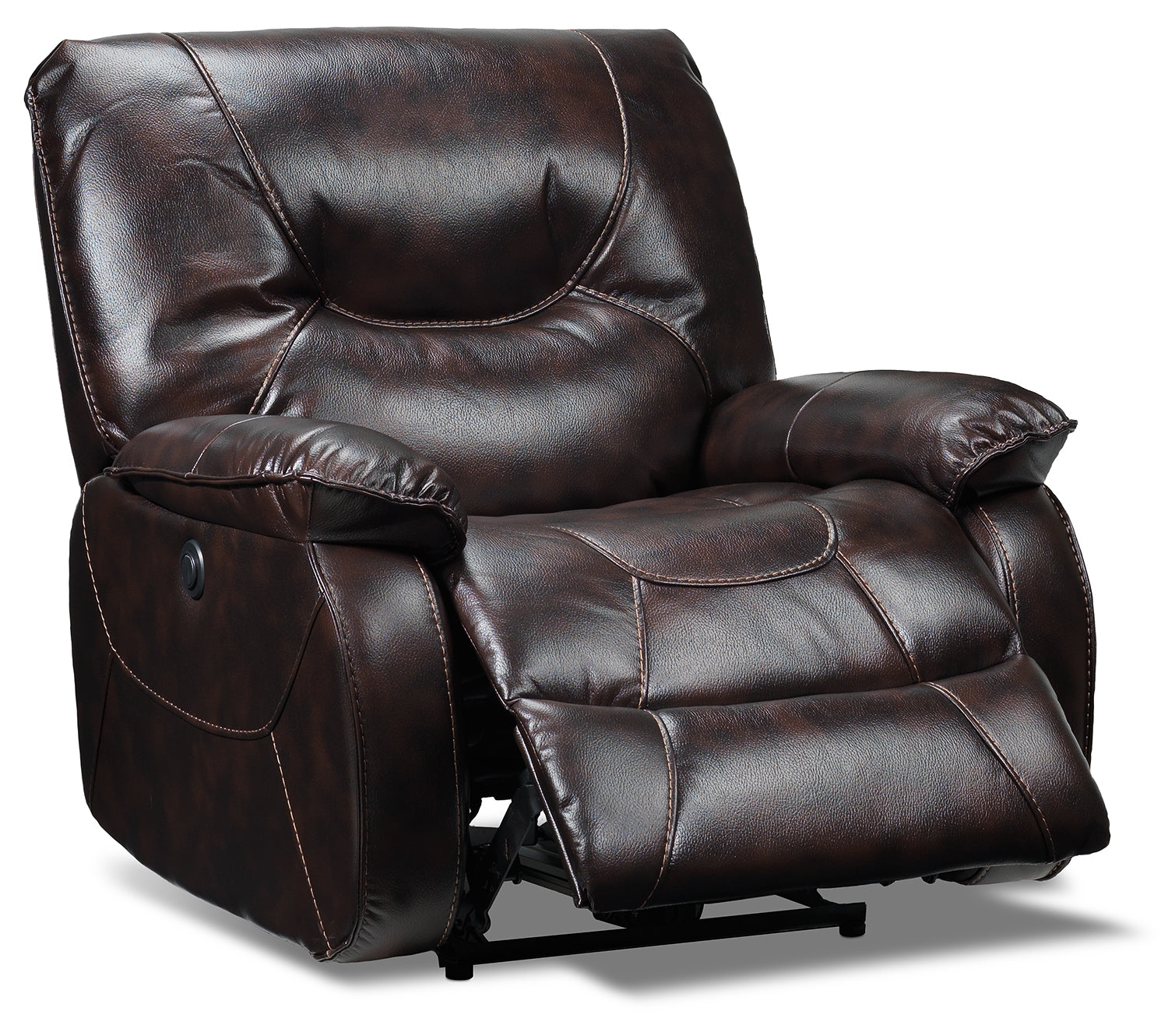 Canton Power Recliner Chair - Dark Brown Leather Reclining Sofa for Living Room, Home Theater & Office Comfort