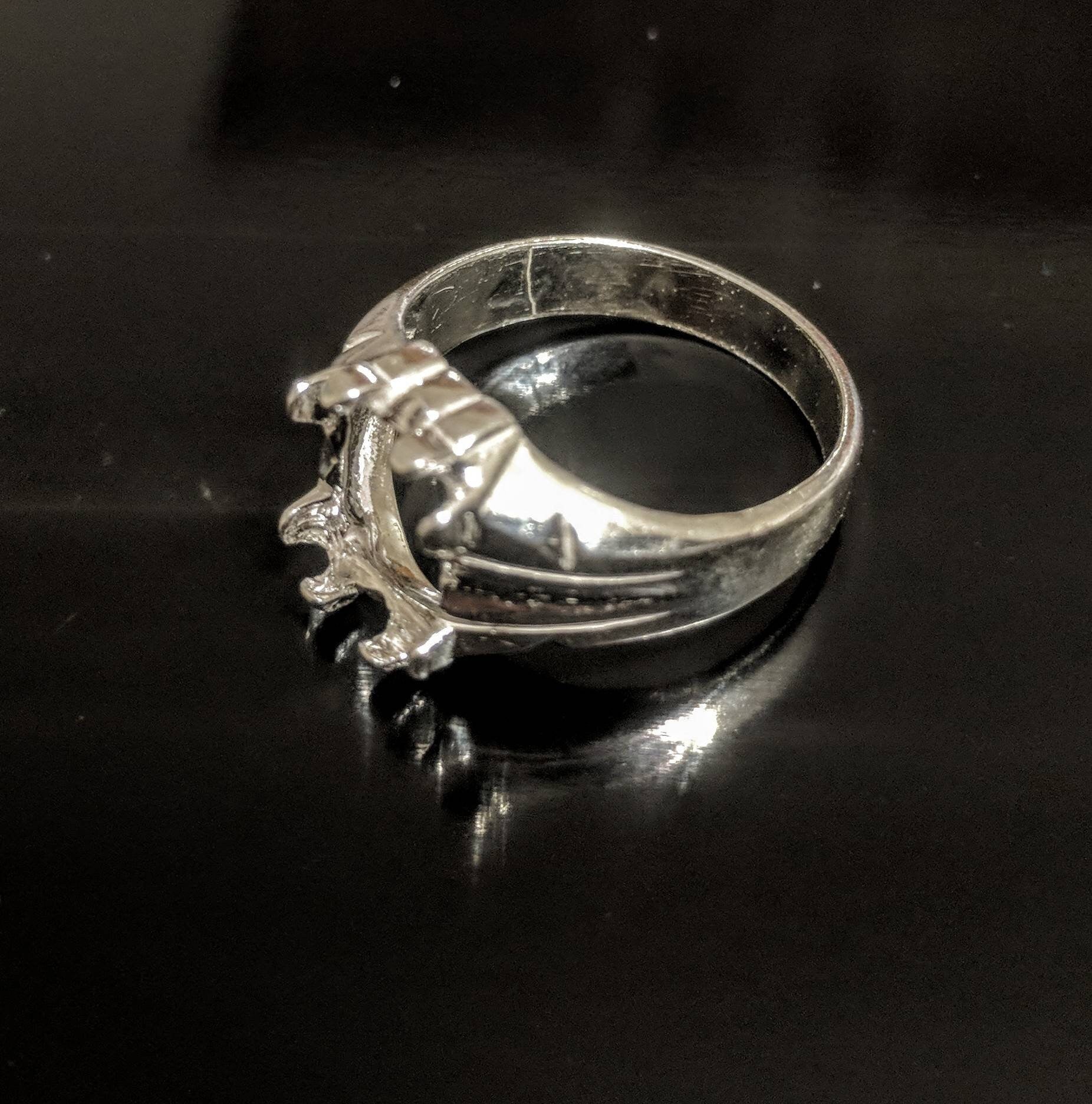 10x8mm Emerald Cut Pre-Notched Sterling Silver or 14K Gold Low Profile Men's Ring Size 9 - 163 422/143 422 Setting - Perfect for Weddings, Engagements & Anniversary Gifts