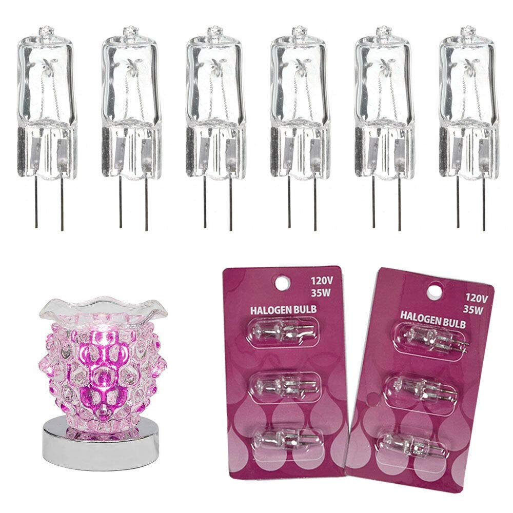 6-Piece Halogen Bulb Replacement Set for Electric Fragrance Diffuser & Oil Warmer Lamp - 120V 35W - Perfect for Aromatherapy, Home Scenting, and Relaxation Spaces