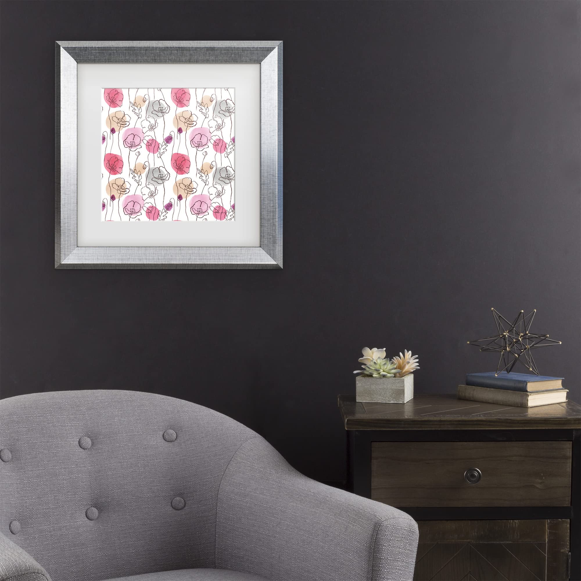 Lisa Audit 'Think Pink 15' Framed Canvas Wall Art - Pink Abstract Painting for Living Room, Bedroom & Office Decor - Ready to Hang Home & Gift Idea