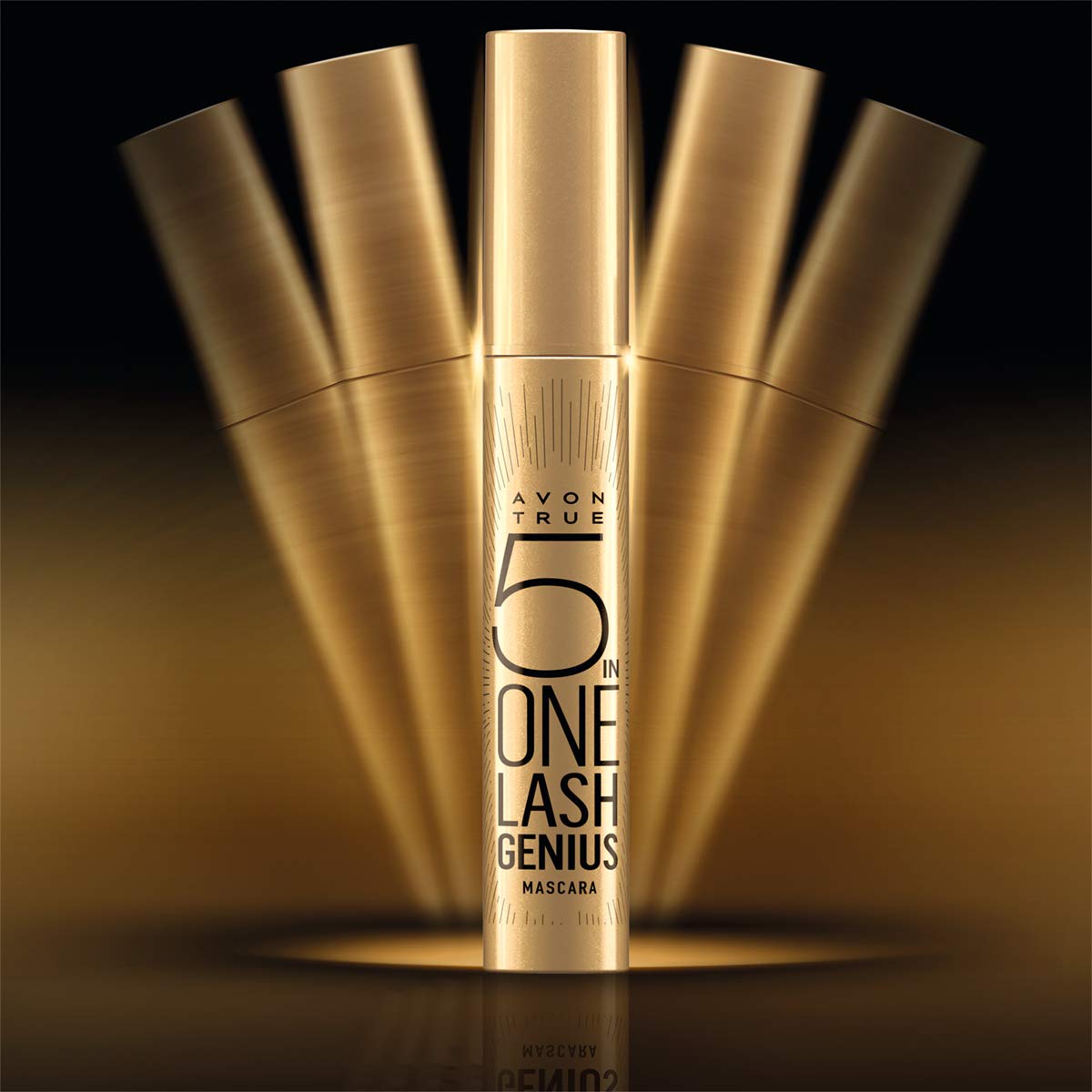 Avon True Colour Lash Genius 5-in-1 Volumizing Mascara in Blackest Black - Lengthening, Curling & Waterproof Formula for Dramatic Eye Makeup Looks