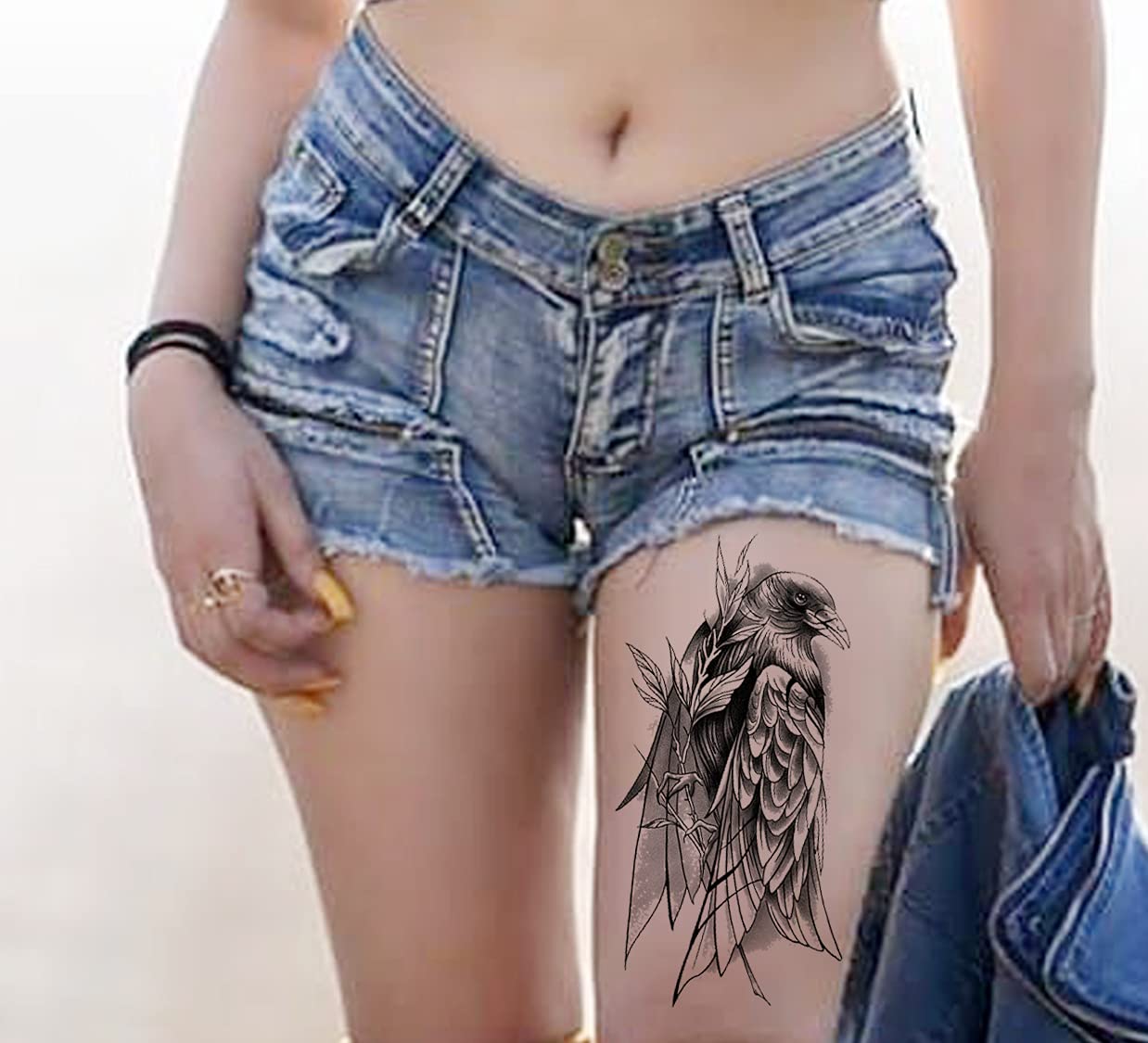 Waterproof Temporary Tattoo Stickers for Men & Women - 3D Realistic Flowers, Butterflies, Stars, Angels, Wolves & Armband Designs (21X15cm) | Perfect for Parties, Halloween Costumes & Fashion Accessories