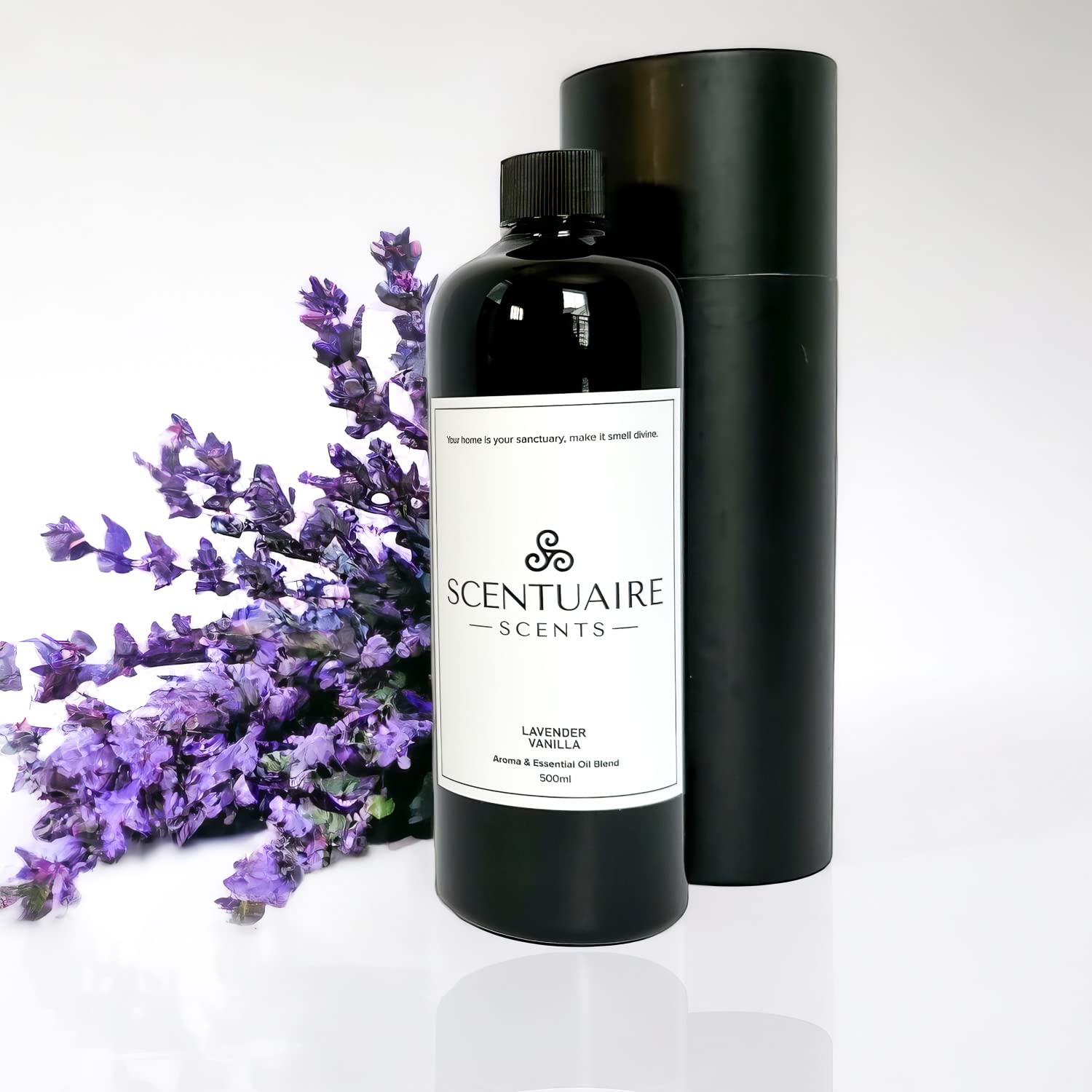 500ml Lavender Vanilla Essential Oil for Aromatherapy Diffusers | Premium Scented Oil Refill | Relaxation & Sleep Aid for Home & Spa