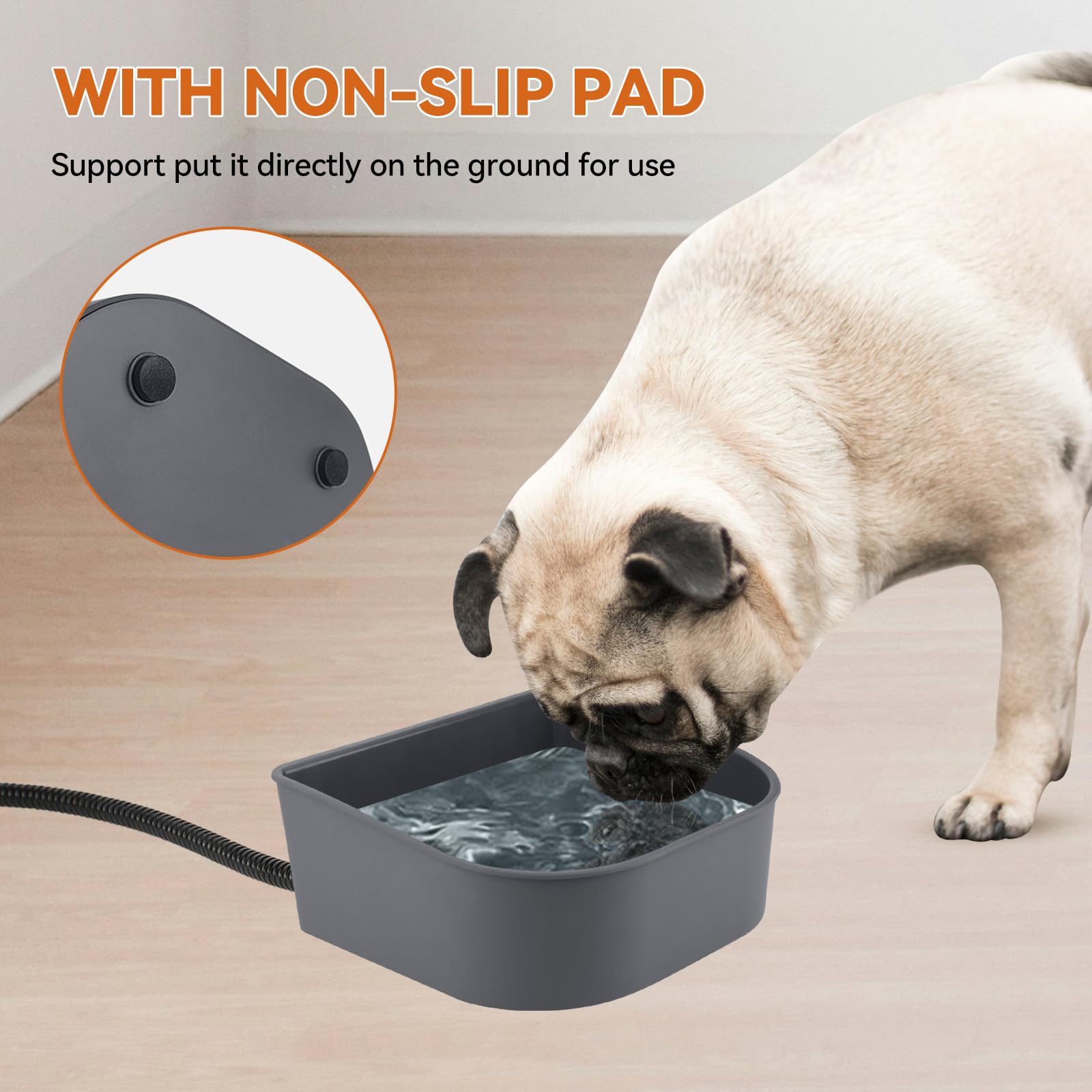 NAMSAN 1L Small Heated Pet Bowl for Cats, Rabbits, Dogs - Outdoor Heated Water Dish for Chickens & Birds - Indoor Thermal Dog Crate Bowl & Hanging Kennel Cage Feeder with Removable Design | Perfect for Winter Pet Care, Backyard Poultry & Travel Use