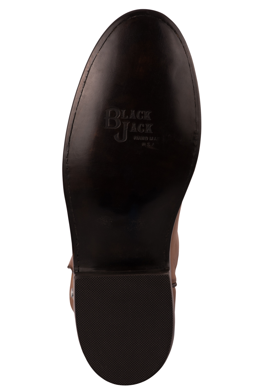 Black Jack Burnished Roper Boots for Men - Peanut Brown Western Cowboy Boots | Durable Leather Riding Boots for Country, Ranch & Outdoor Work