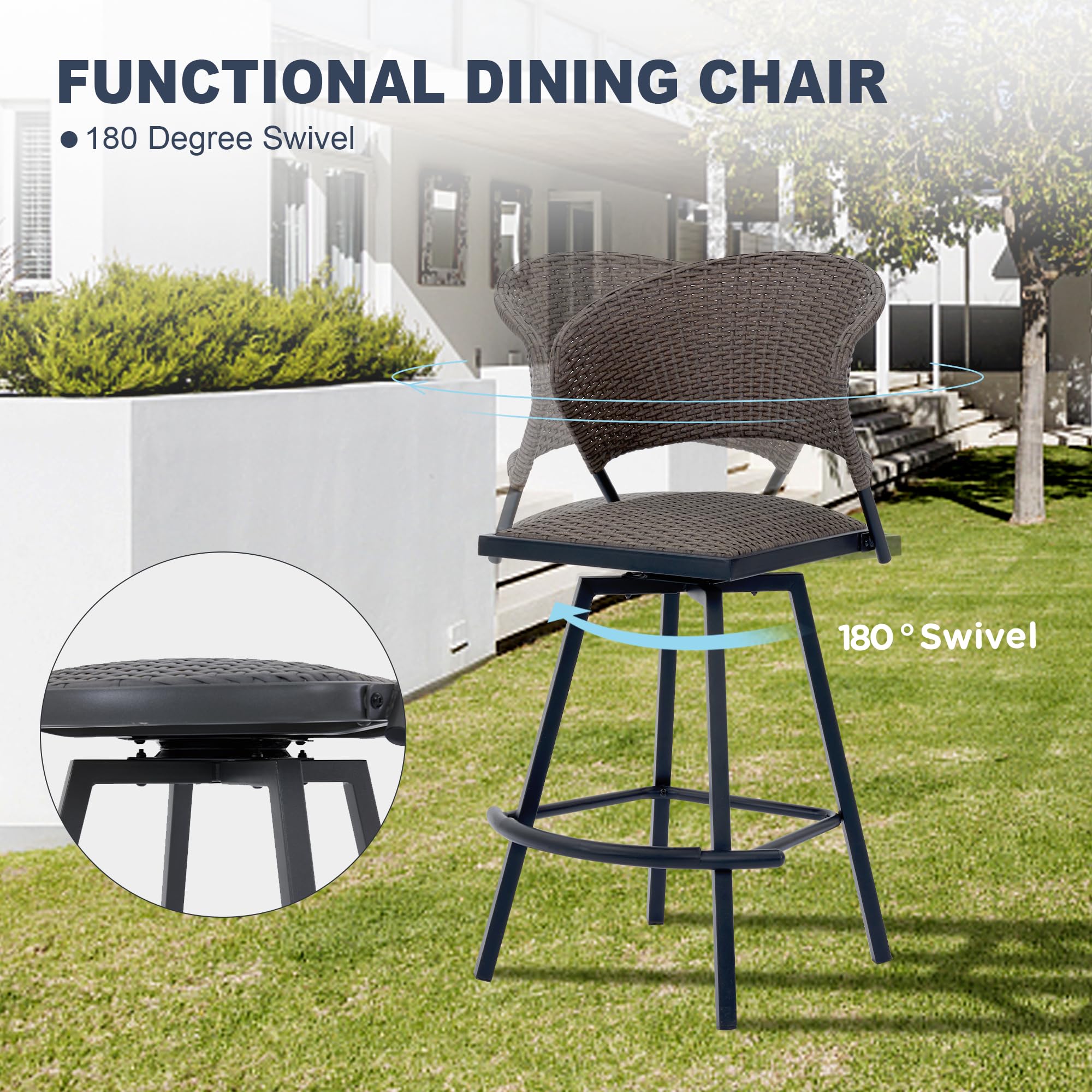 VICLLAX 3-Piece Outdoor Bar Set with 28