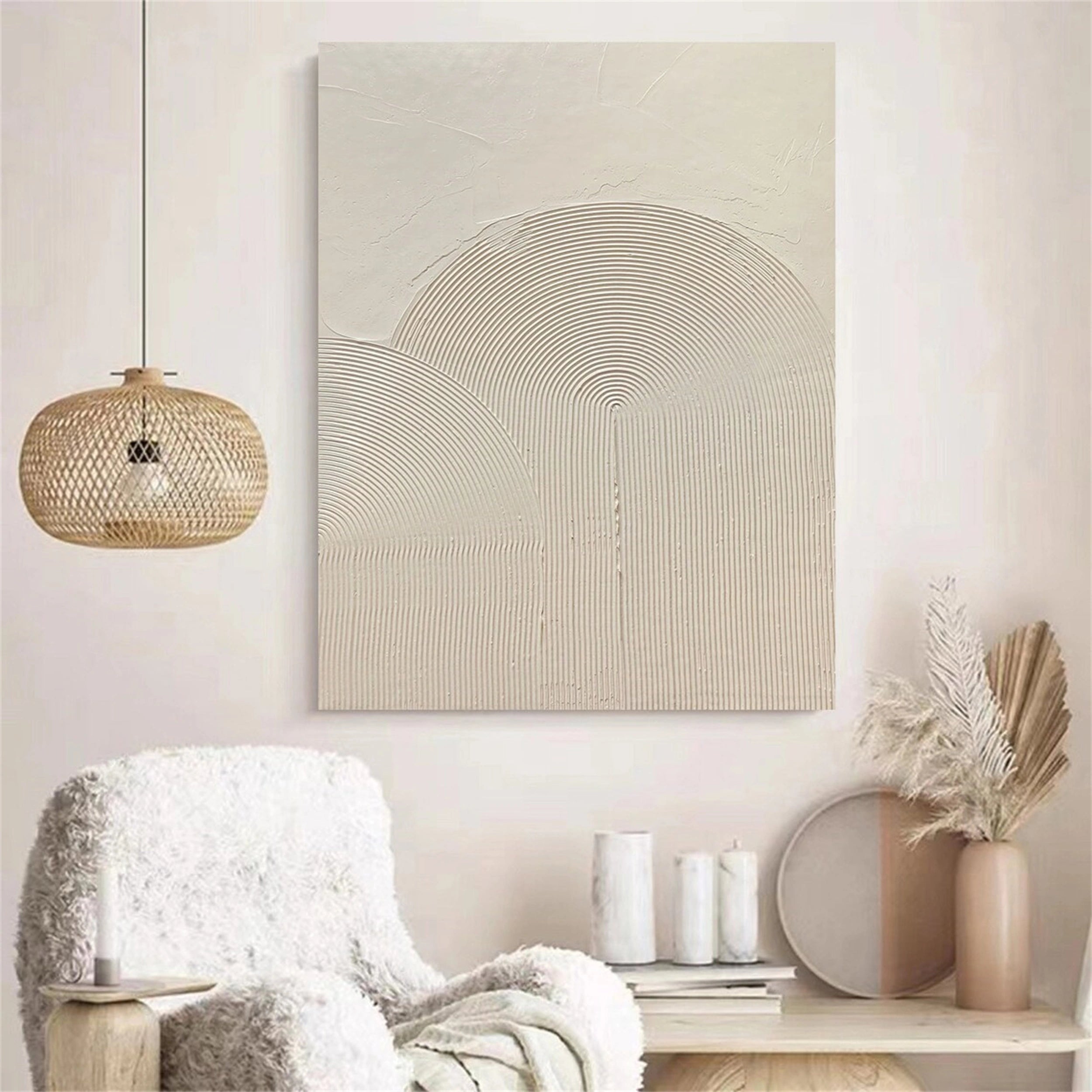 Beige & Brown Abstract Art Print #BB082 - Modern Wall Decor for Living Room, Bedroom & Office