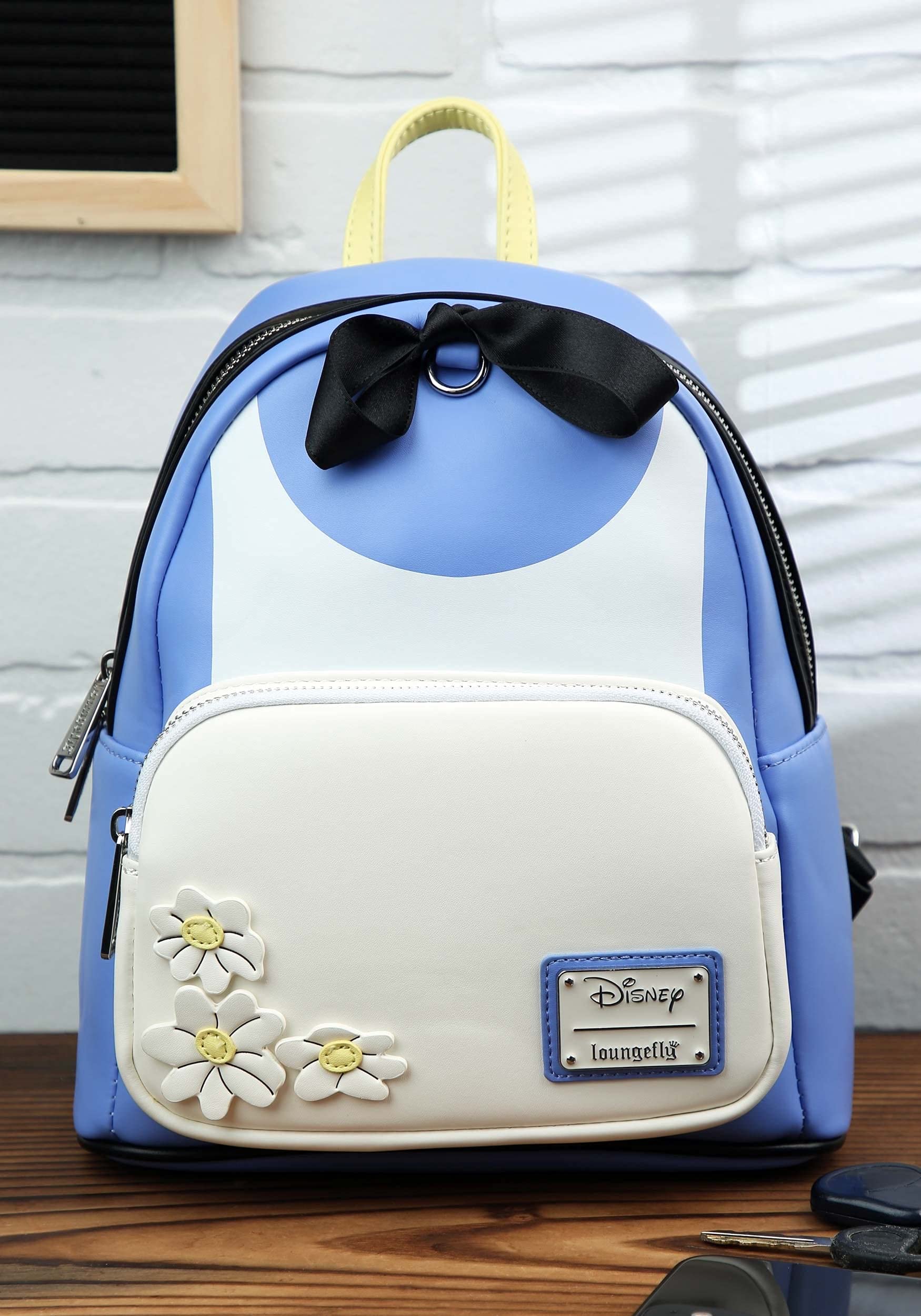 Disney Alice in Wonderland Themed Loungefly Women's Crossbody Bag with Adjustable Double Straps & Detachable Wristlet - Perfect for Cosplay, Disney Parks, and Everyday Fashion Accessory