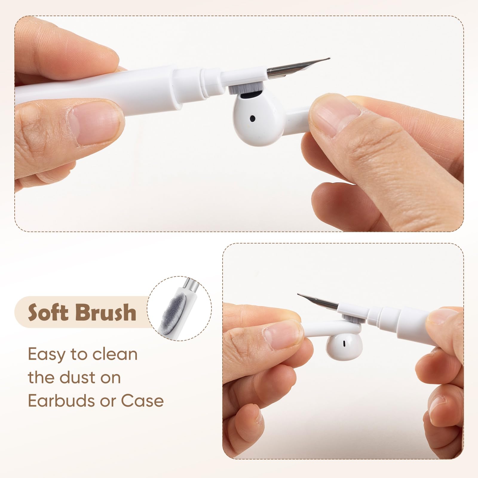 AirPods Cleaning Kit for Pro 1/2/3 - Wireless Earbud Cleaner with Brush for iPhone & Laptop Care