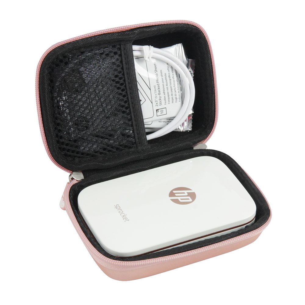 Hermitshell Hard EVA Travel Case for HP Sprocket Portable Photo Printer - Shockproof Protective Cover with Rose Gold Finish | Perfect for Travel, Home Storage & Photo Printing On-The-Go